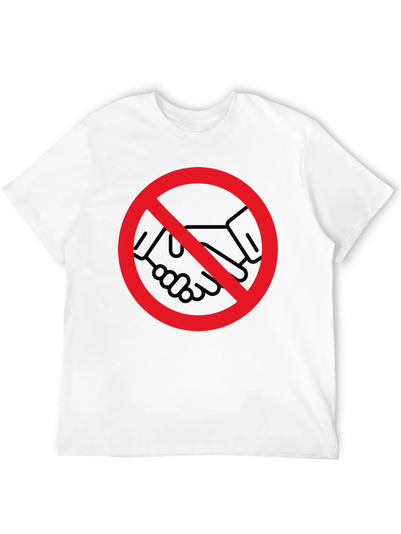 No Handshake Graphic Tee - Black Crew Neck