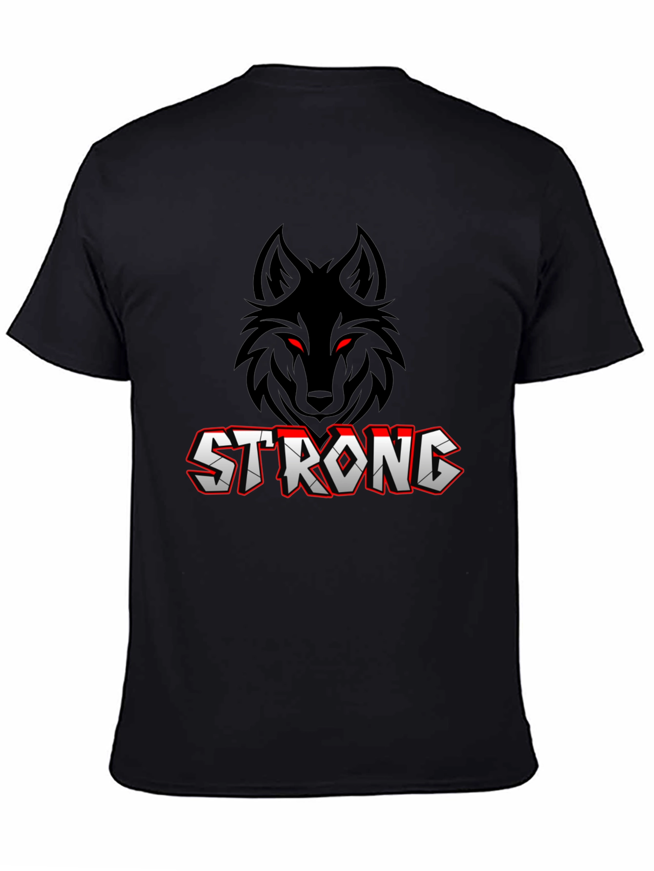 Strong Wolf Graphic T-Shirt - Black