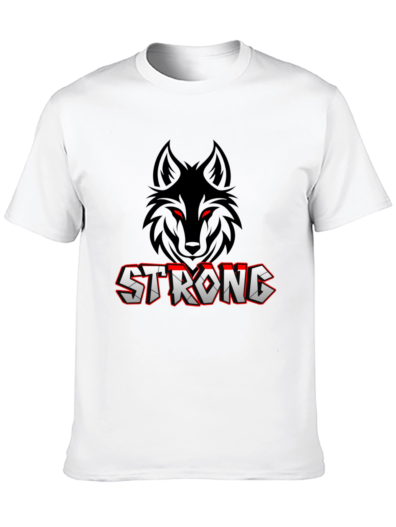 Strong Wolf Graphic T-Shirt - Black