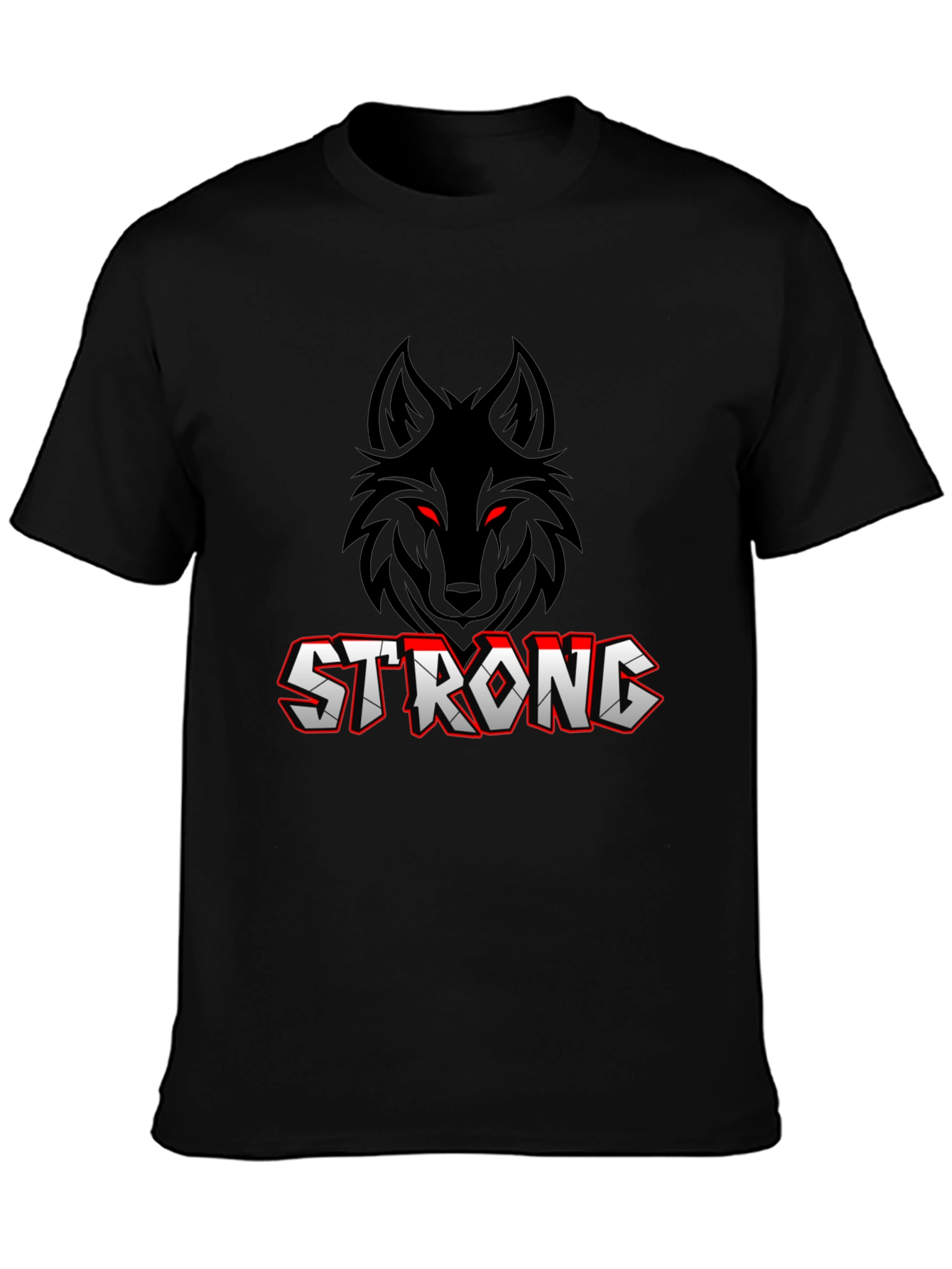 Strong Wolf Graphic T-Shirt - Black