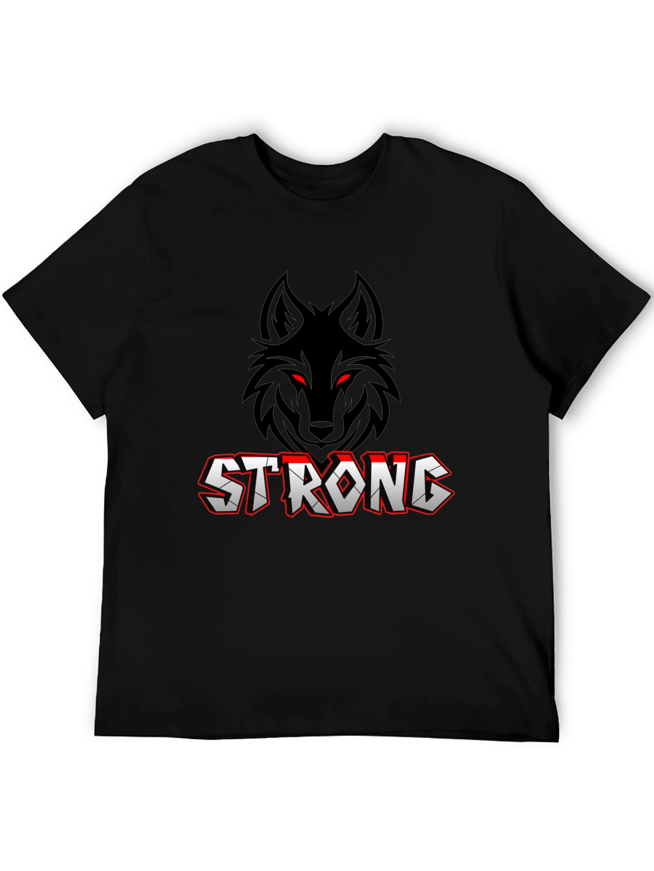 Strong Wolf Graphic T-Shirt - Black