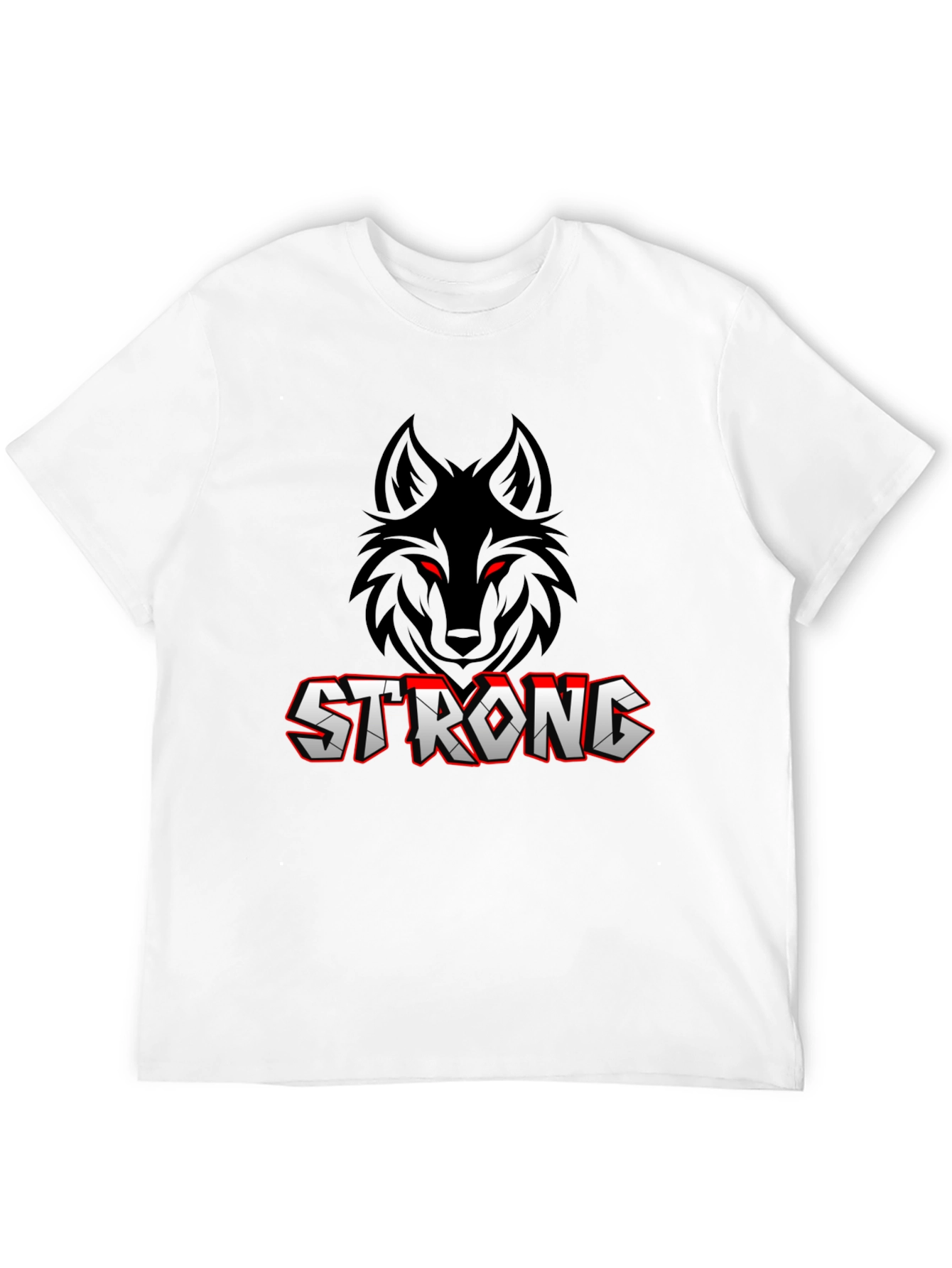 Strong Wolf Graphic T-Shirt - Black