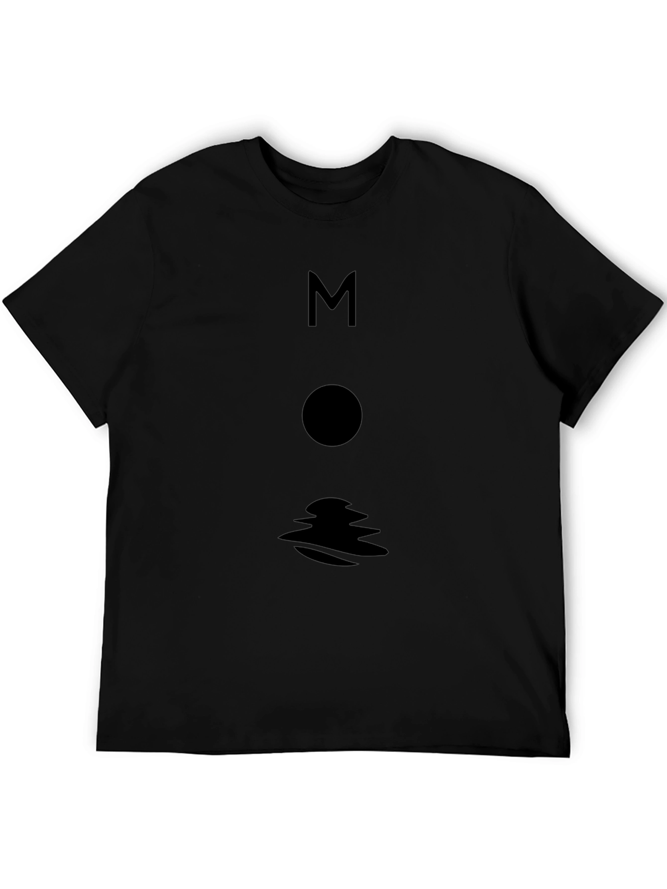 Minimalist Moon Graphic Black T-Shirt