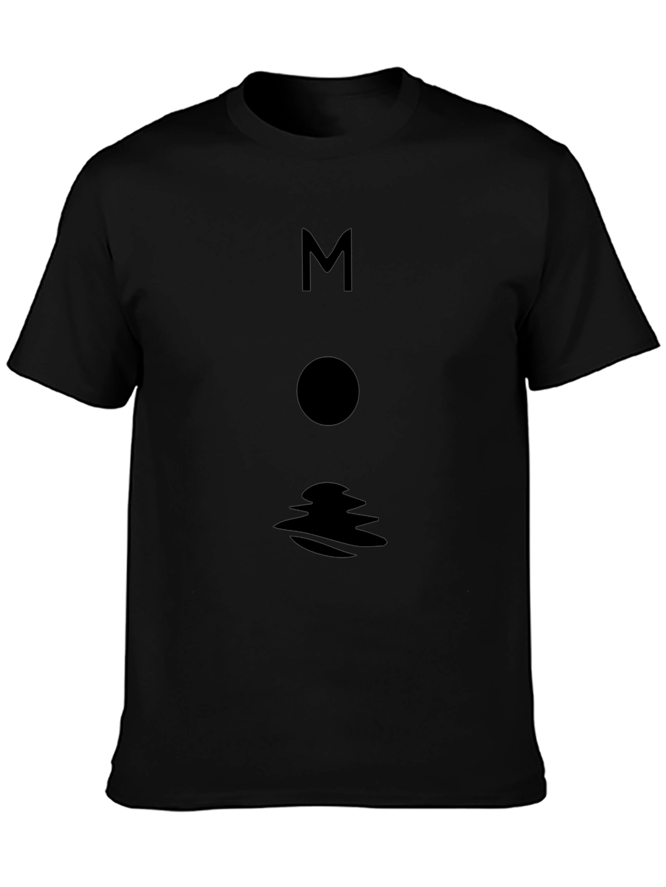 Minimalist Moon Graphic Black T-Shirt