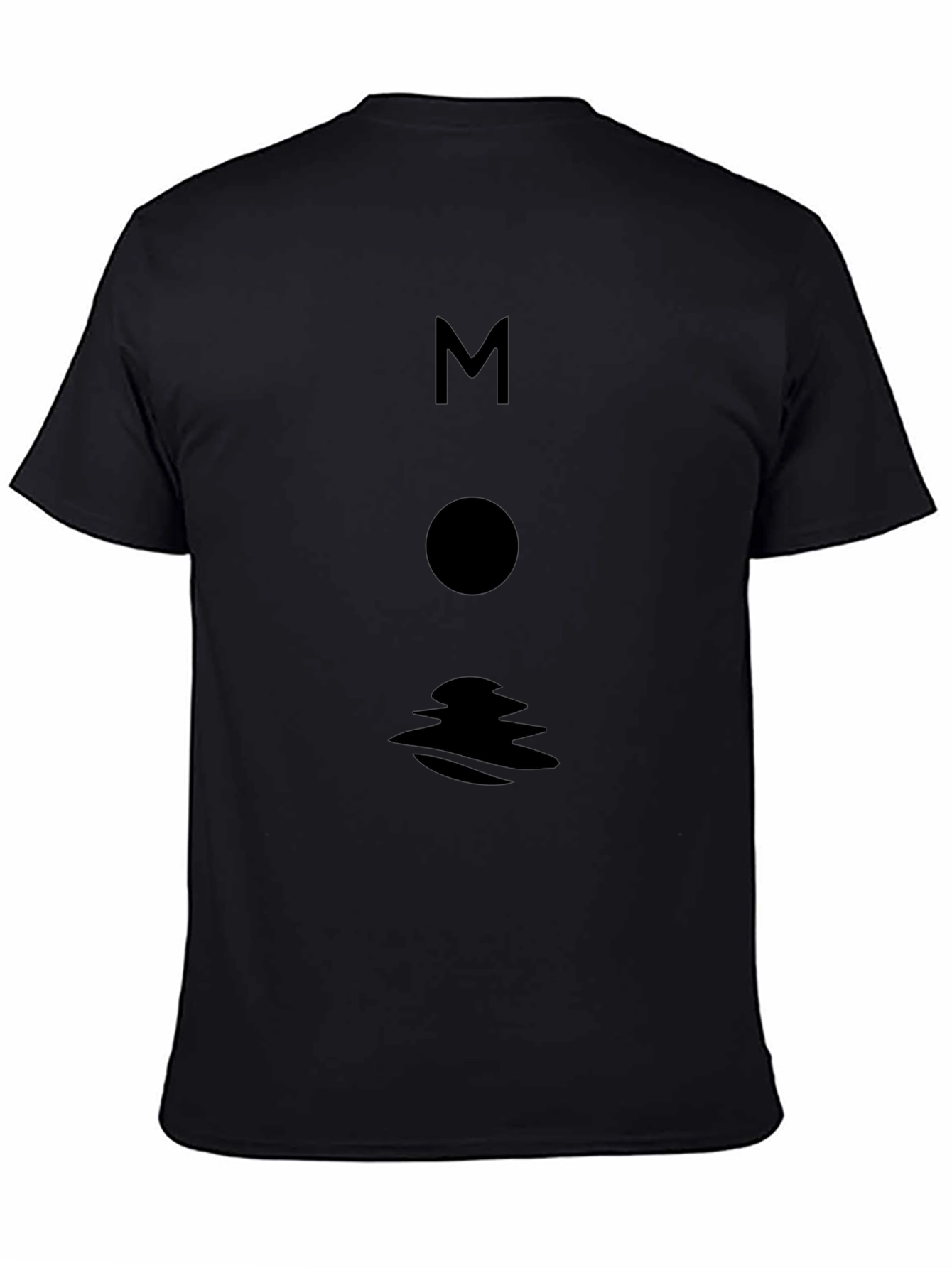 Minimalist Moon Graphic Black T-Shirt