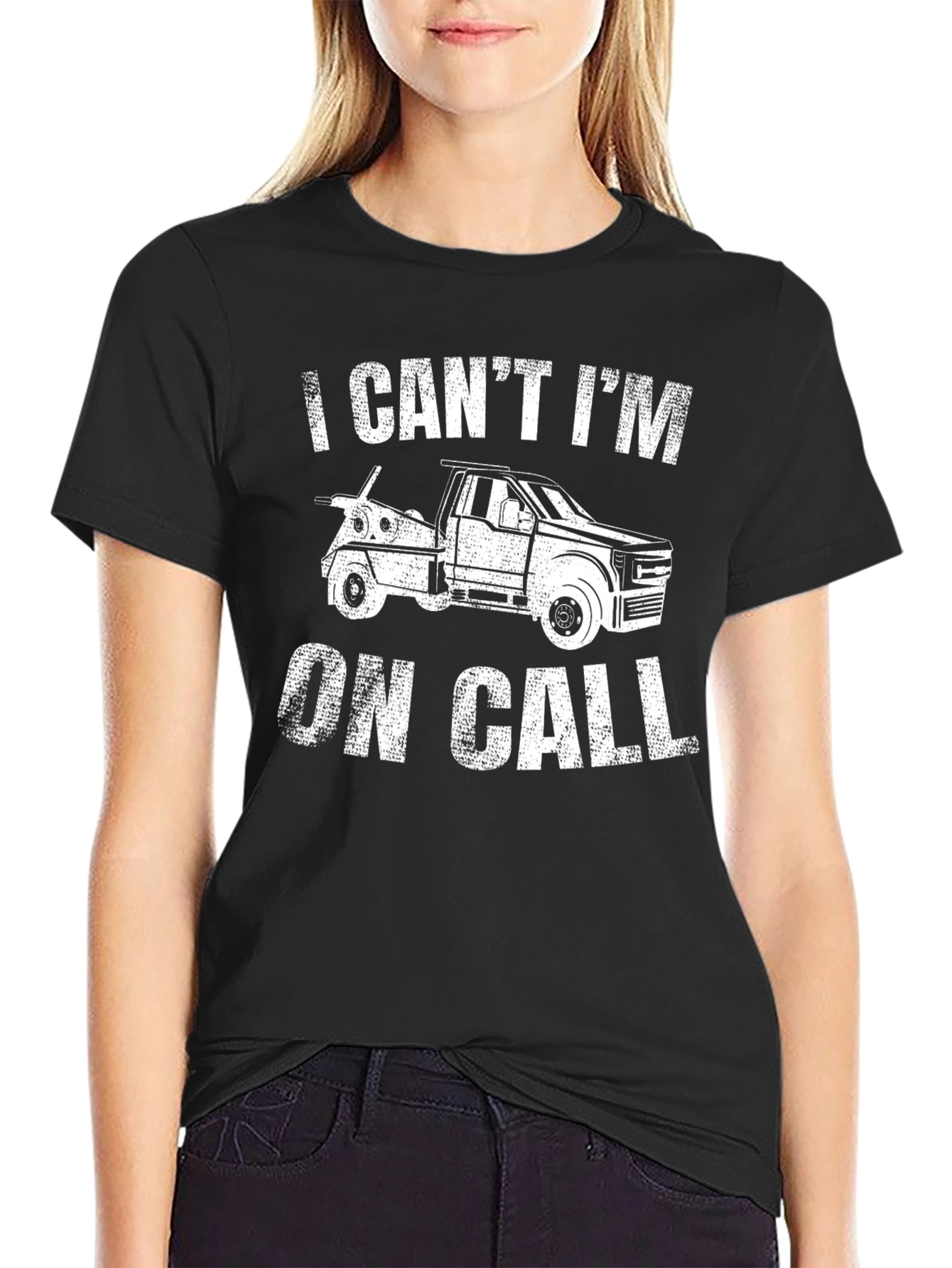 On Call Tow Truck Graphic Tee - Black