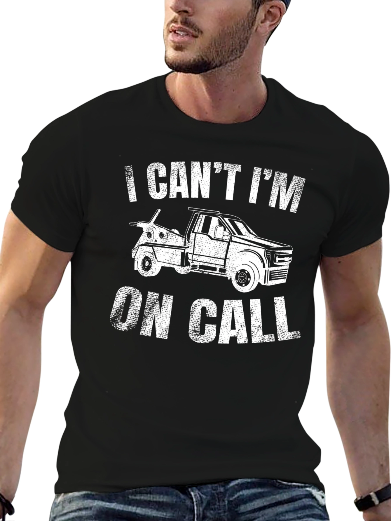 On Call Tow Truck Graphic Tee - Black
