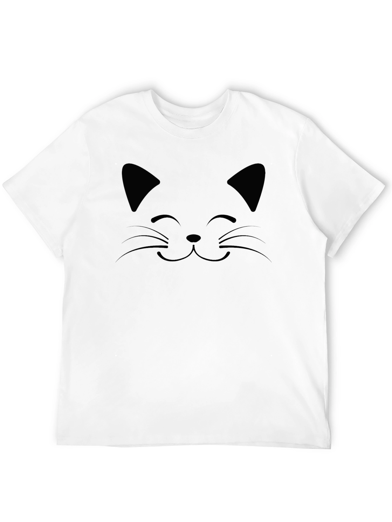 Black Cat Face Graphic T-Shirt - Unisex Crew Neck