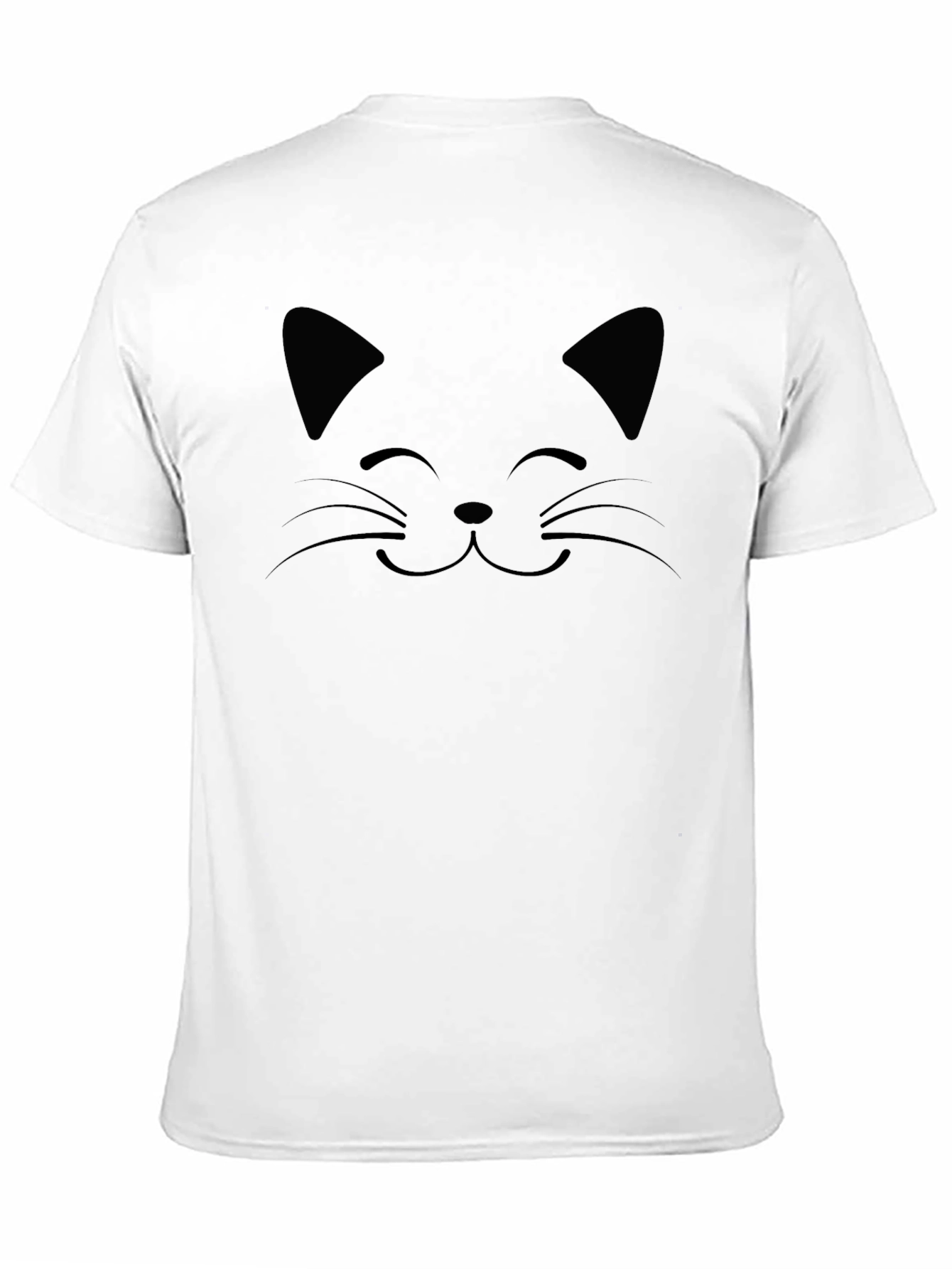 Black Cat Face Graphic T-Shirt - Unisex Crew Neck