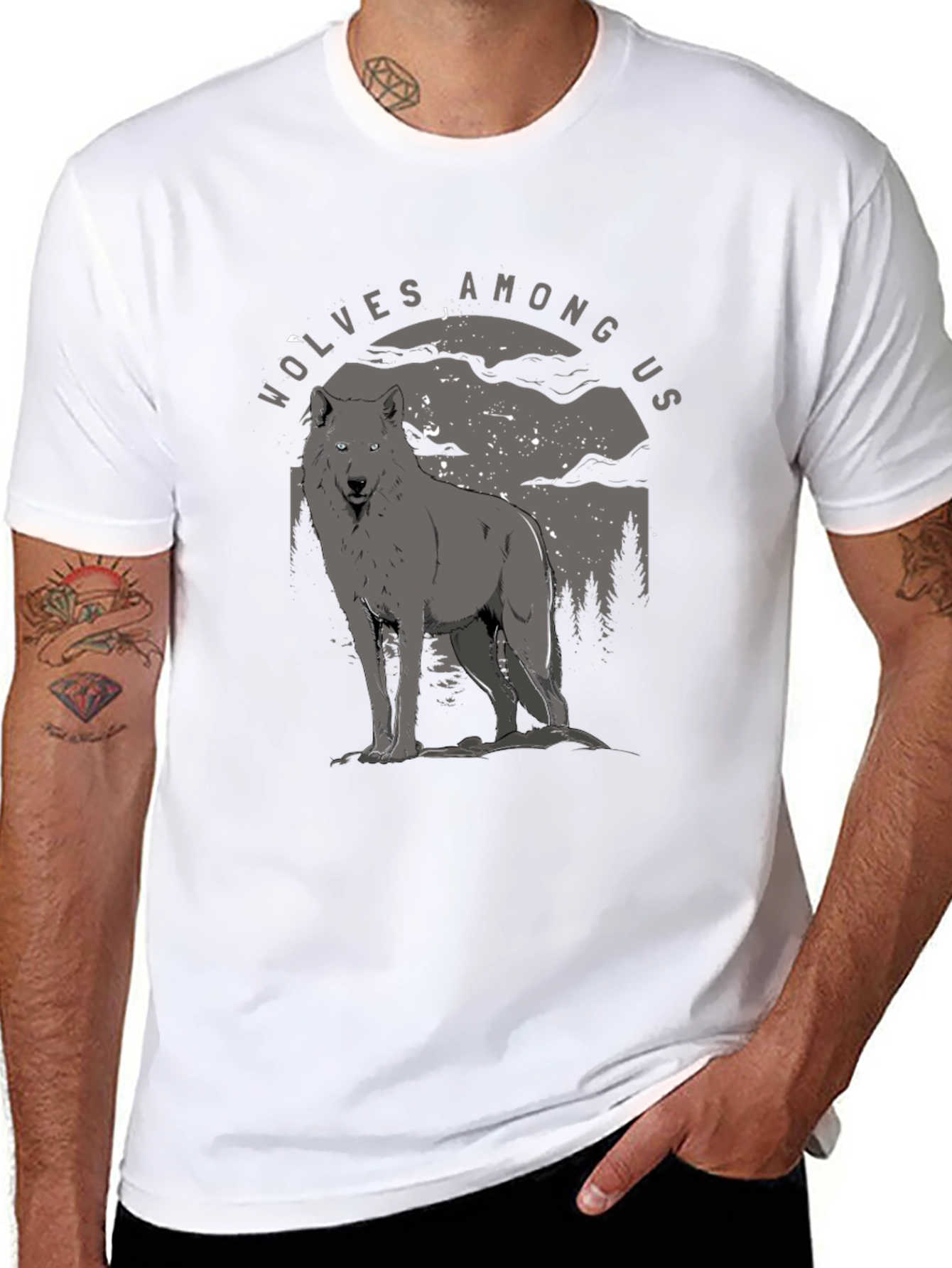 Wolves Among Us Graphic Tee - Midnight Howl T-Shirt