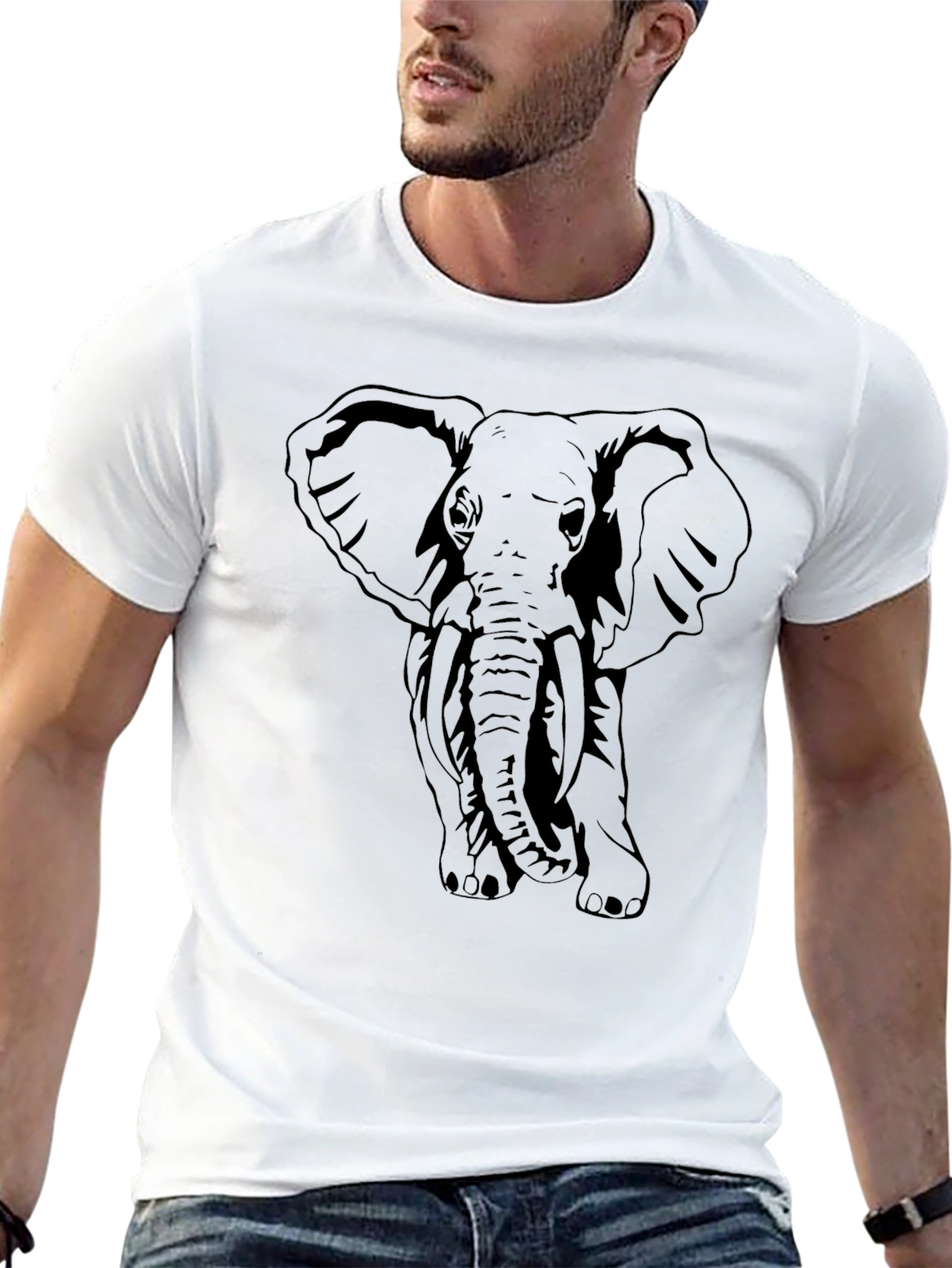 Elephant Graphic Tee - Black Casual Shirt