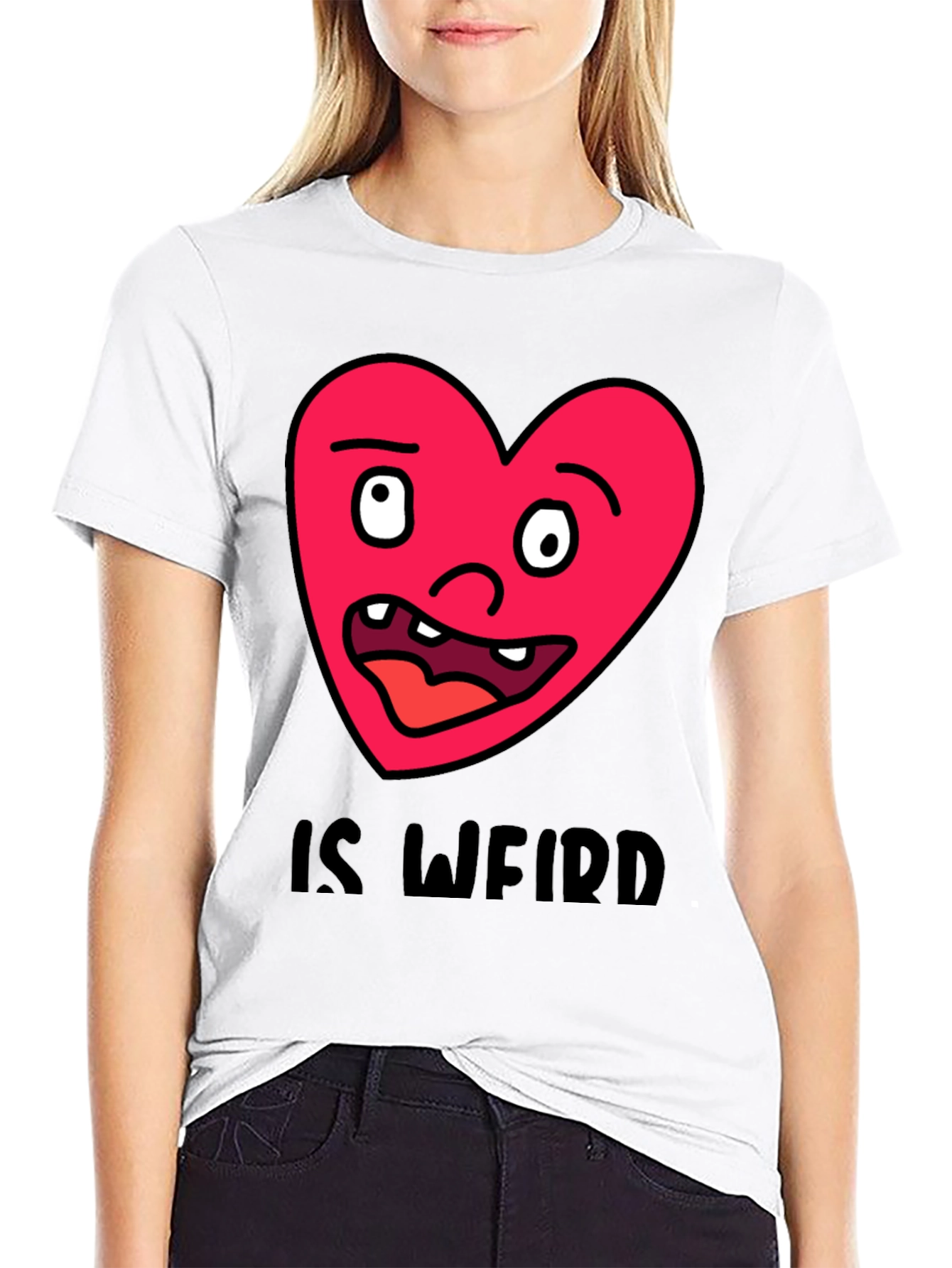 Funny Weird Heart Graphic T-Shirt
