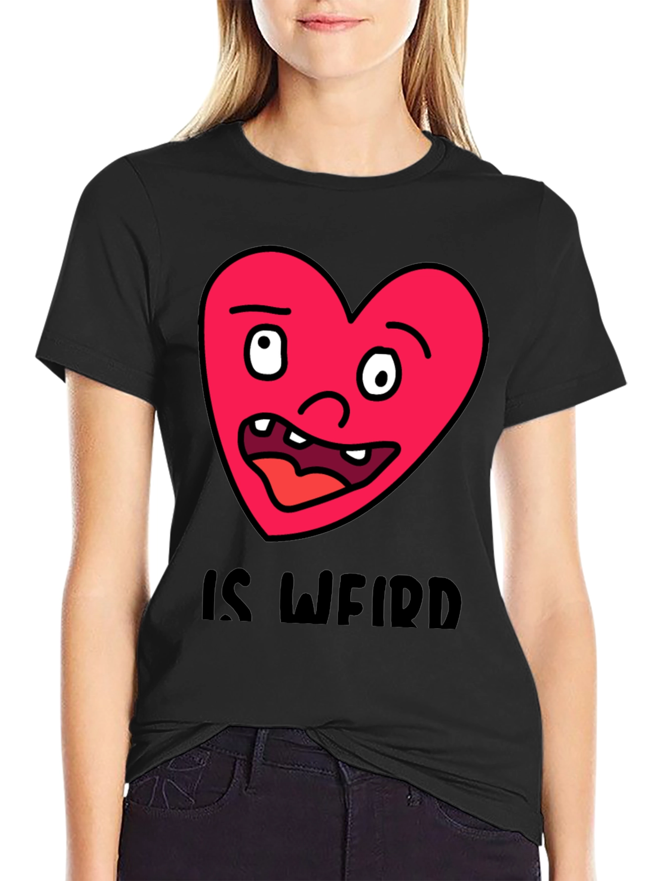 Funny Weird Heart Graphic T-Shirt