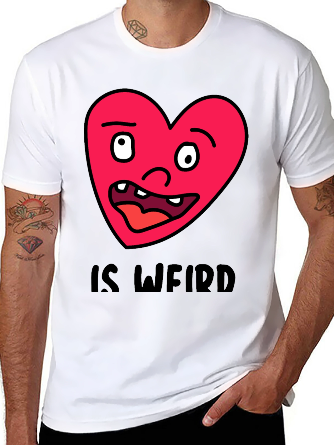 Funny Weird Heart Graphic T-Shirt
