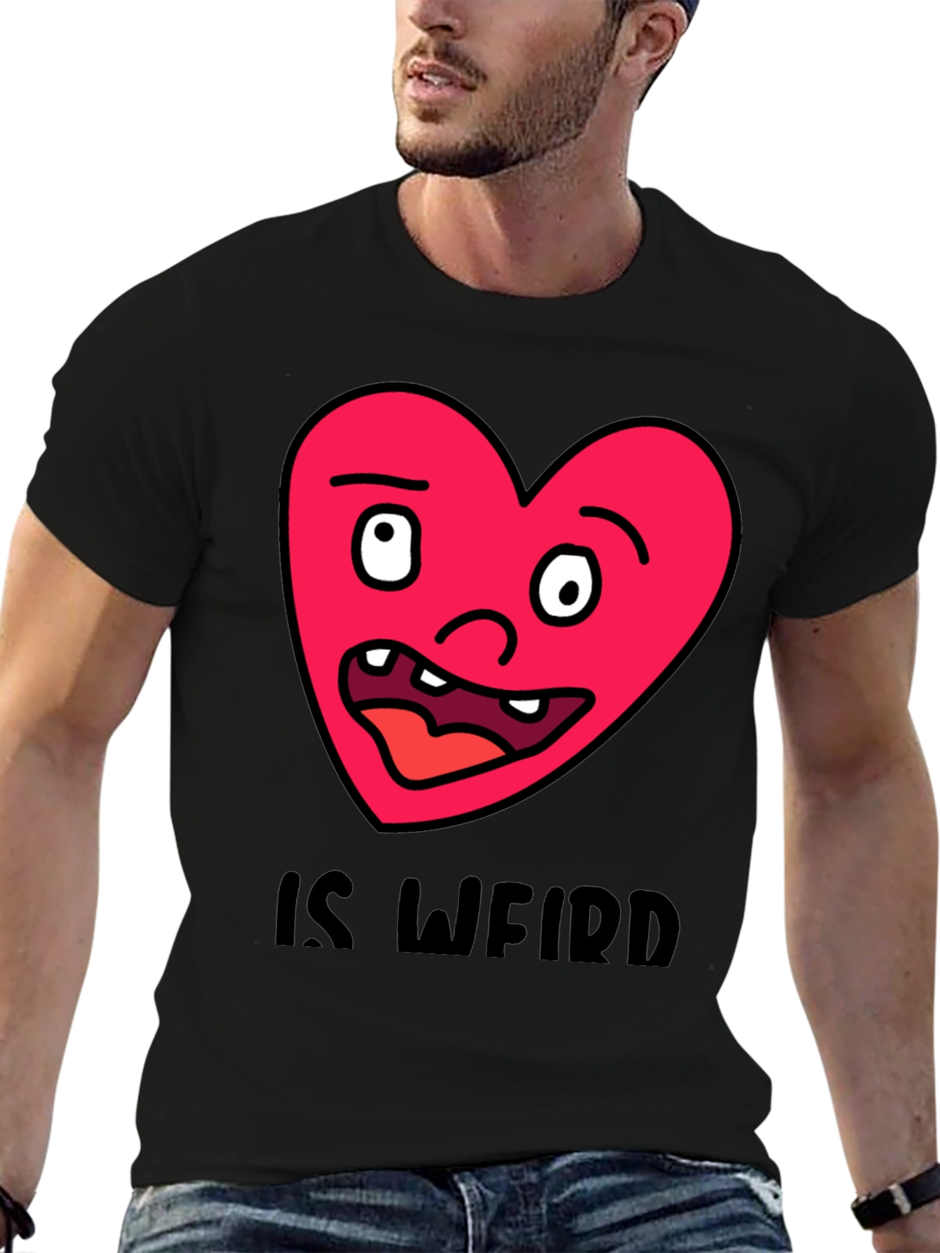 Funny Weird Heart Graphic T-Shirt