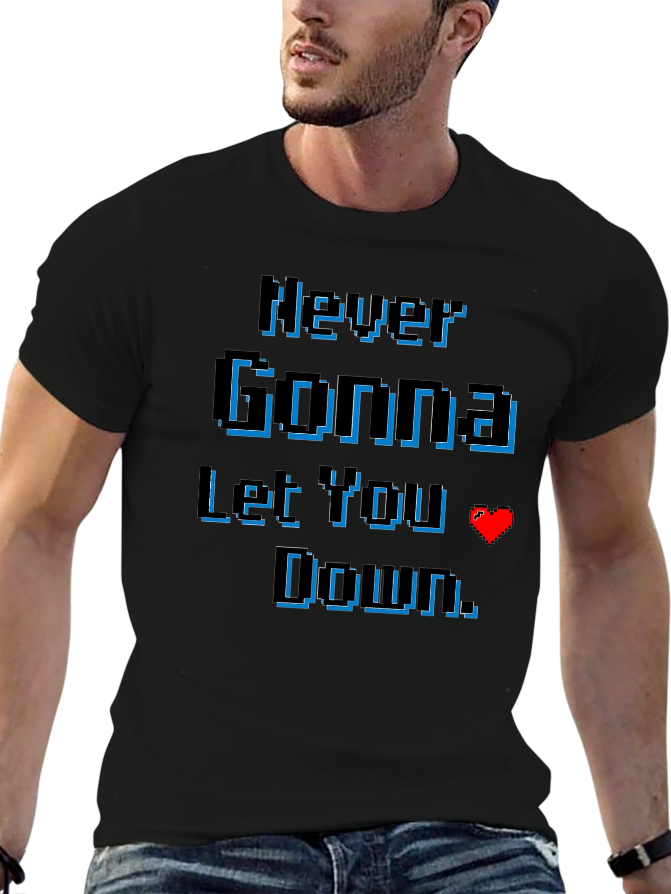 Never Gonna Let You Down Retro Pixel Tee