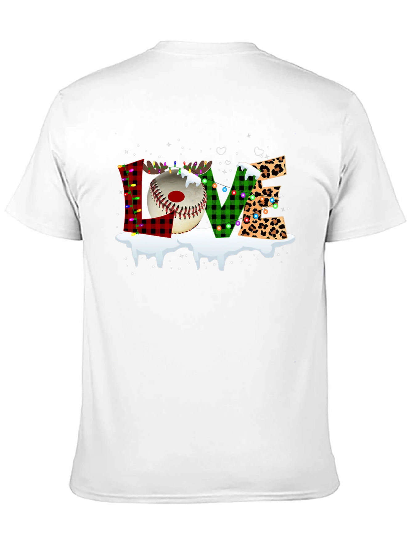 Festive LOVE Baseball Christmas T-Shirt