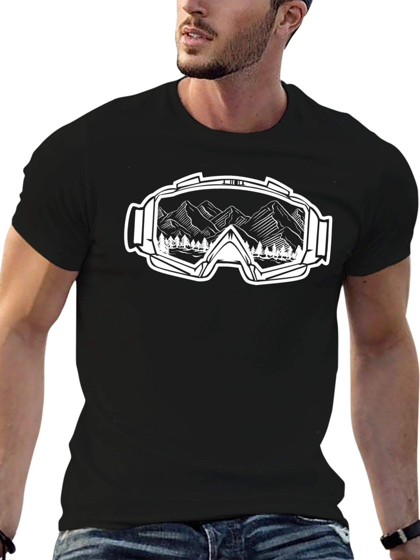Mountain Goggle Graphic Tee - Nature Inspired Shirt