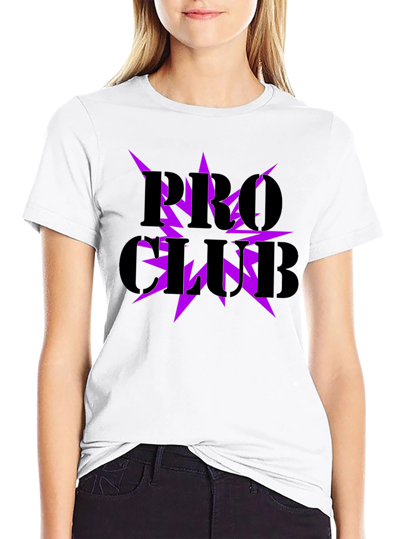 Pro Club Graphic Tee - Black with Purple Lightning