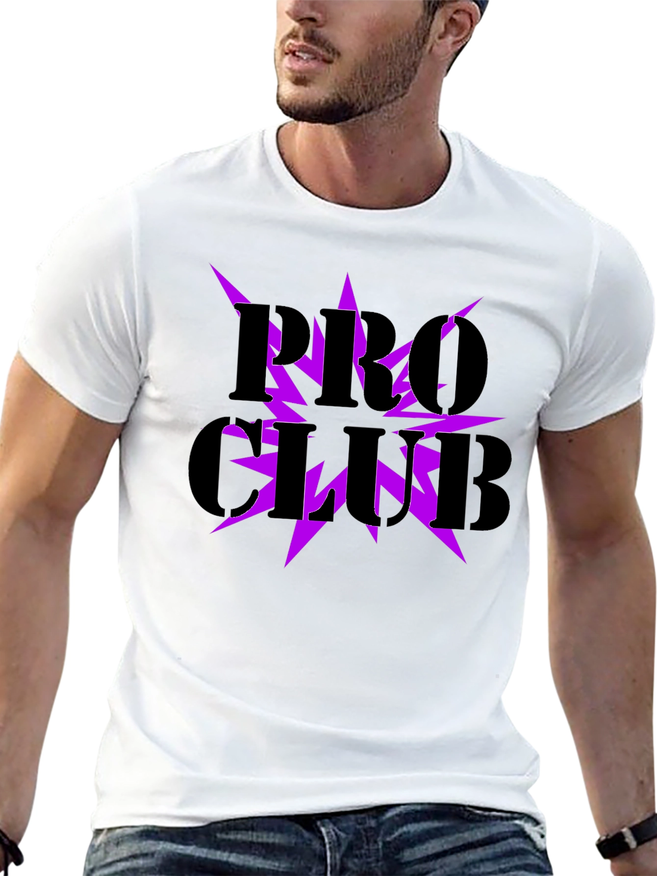 Pro Club Graphic Tee - Black with Purple Lightning