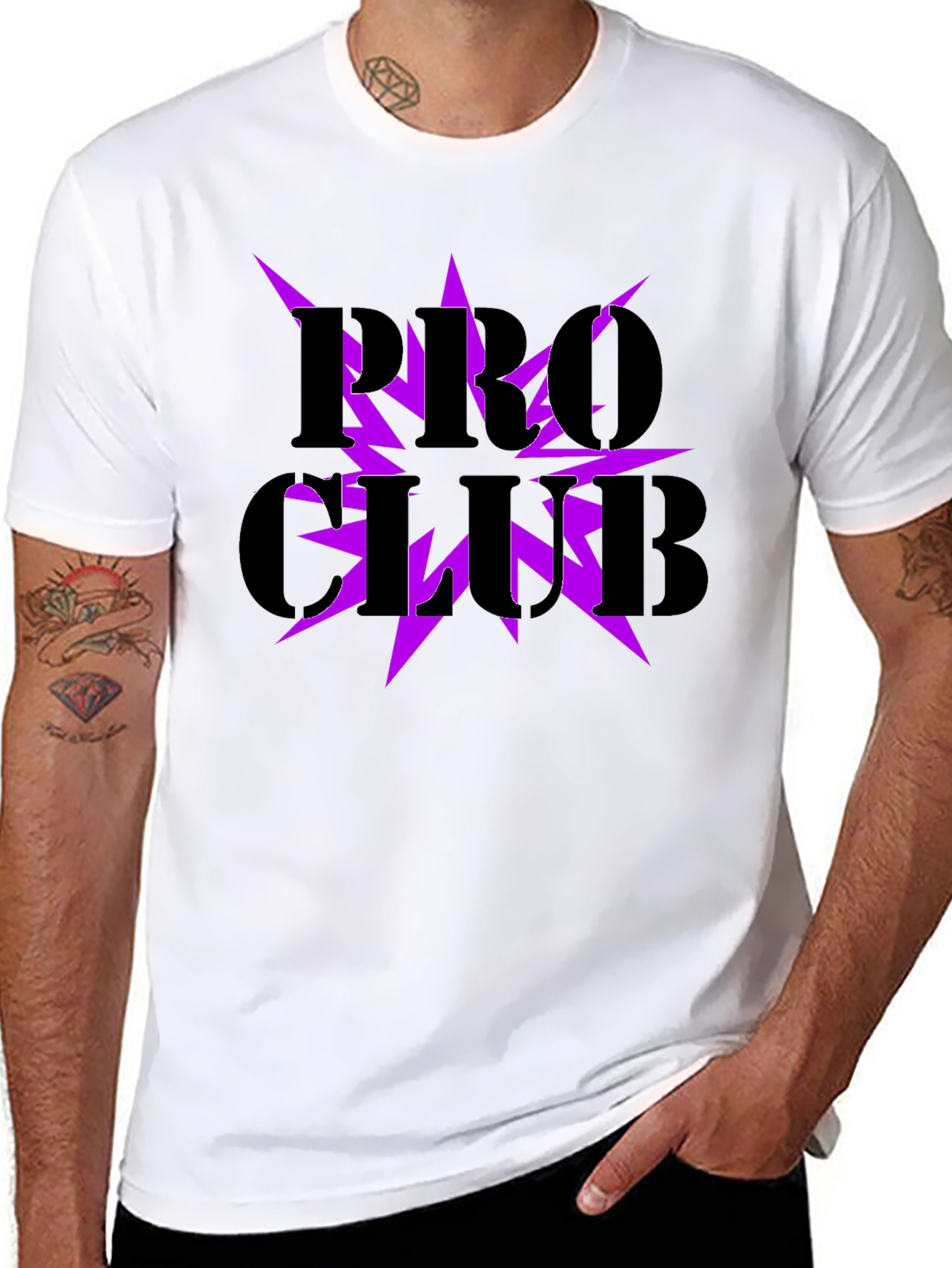 Pro Club Graphic Tee - Black with Purple Lightning