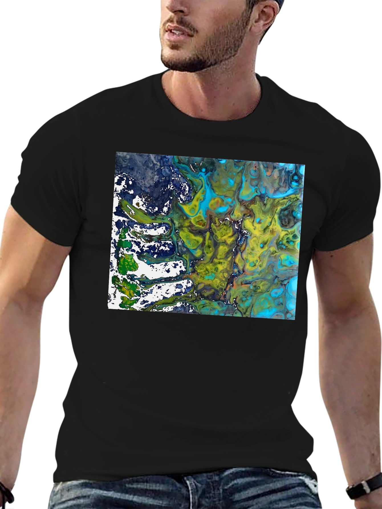 Abstract Art Graphic Tee - Modern Black T-Shirt
