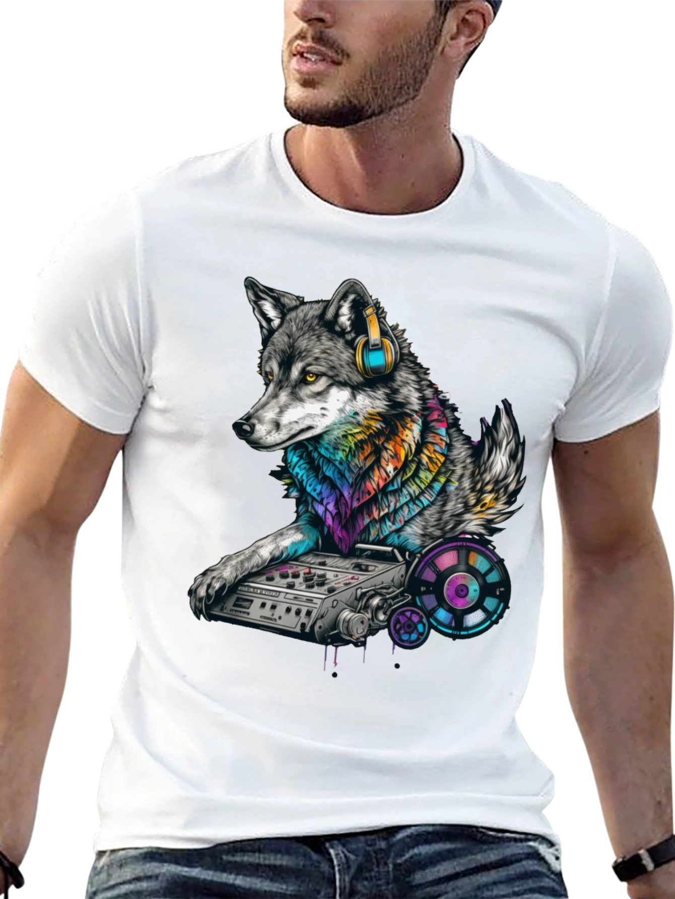 DJ Wolf Graphic T-Shirt - Unique Music Lover Tee