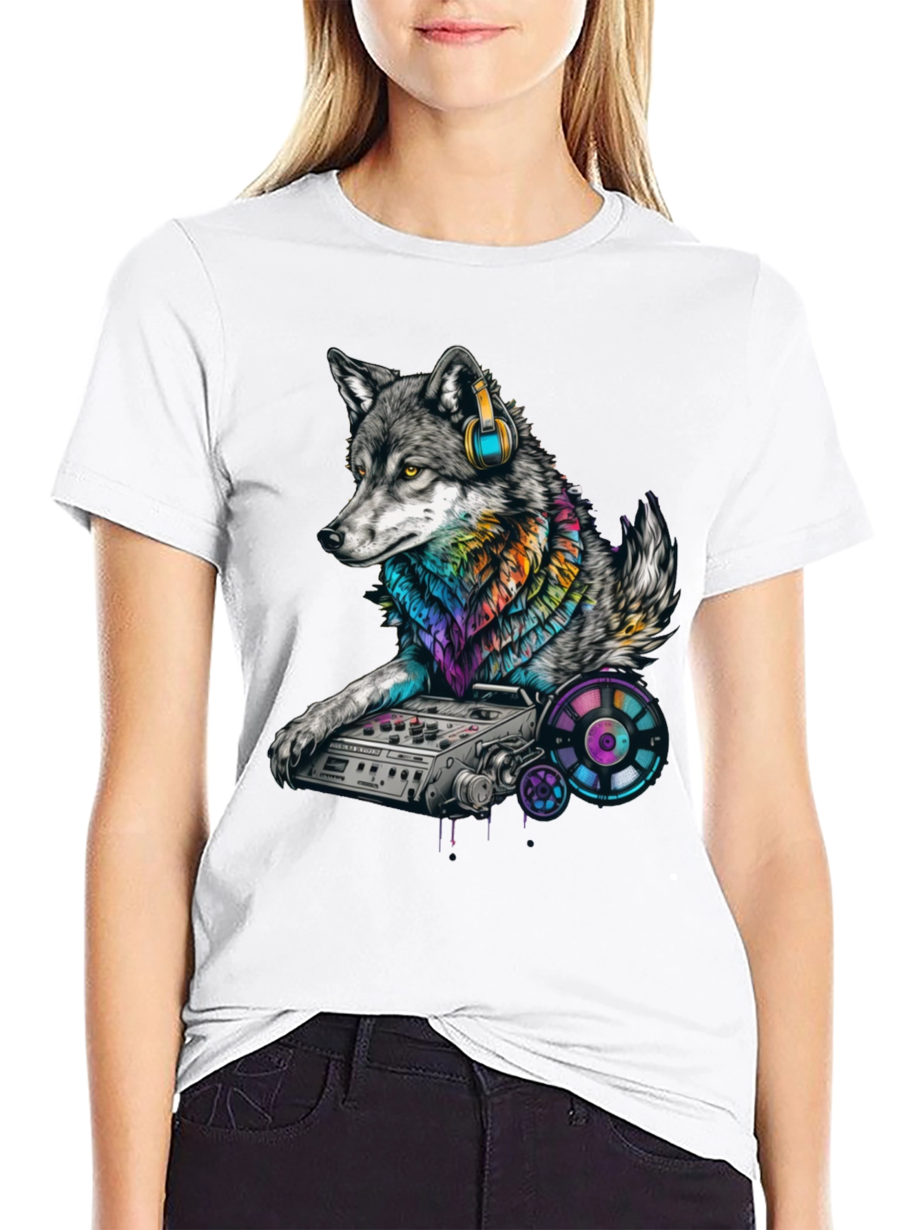 DJ Wolf Graphic T-Shirt - Unique Music Lover Tee