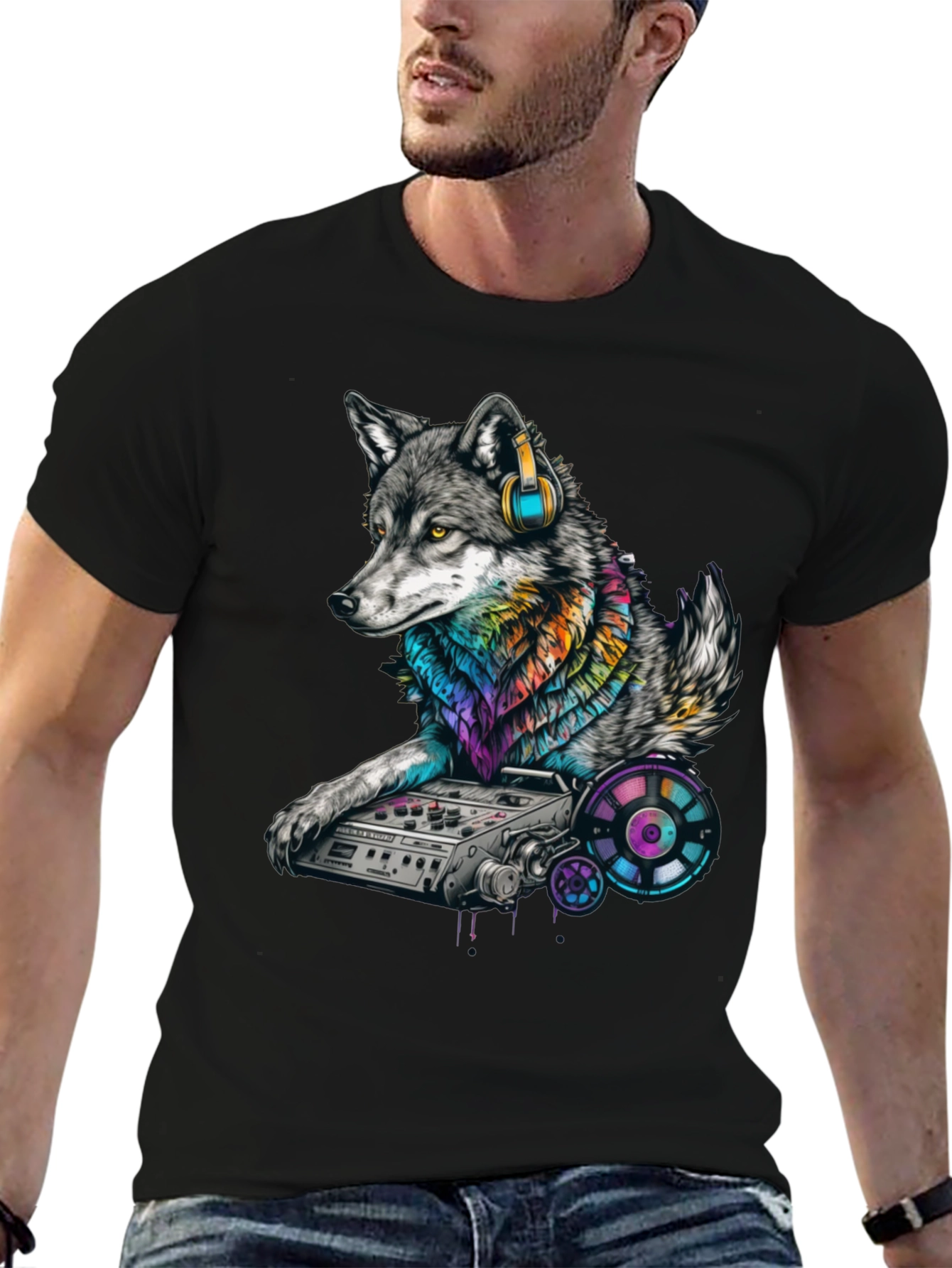 DJ Wolf Graphic T-Shirt - Unique Music Lover Tee