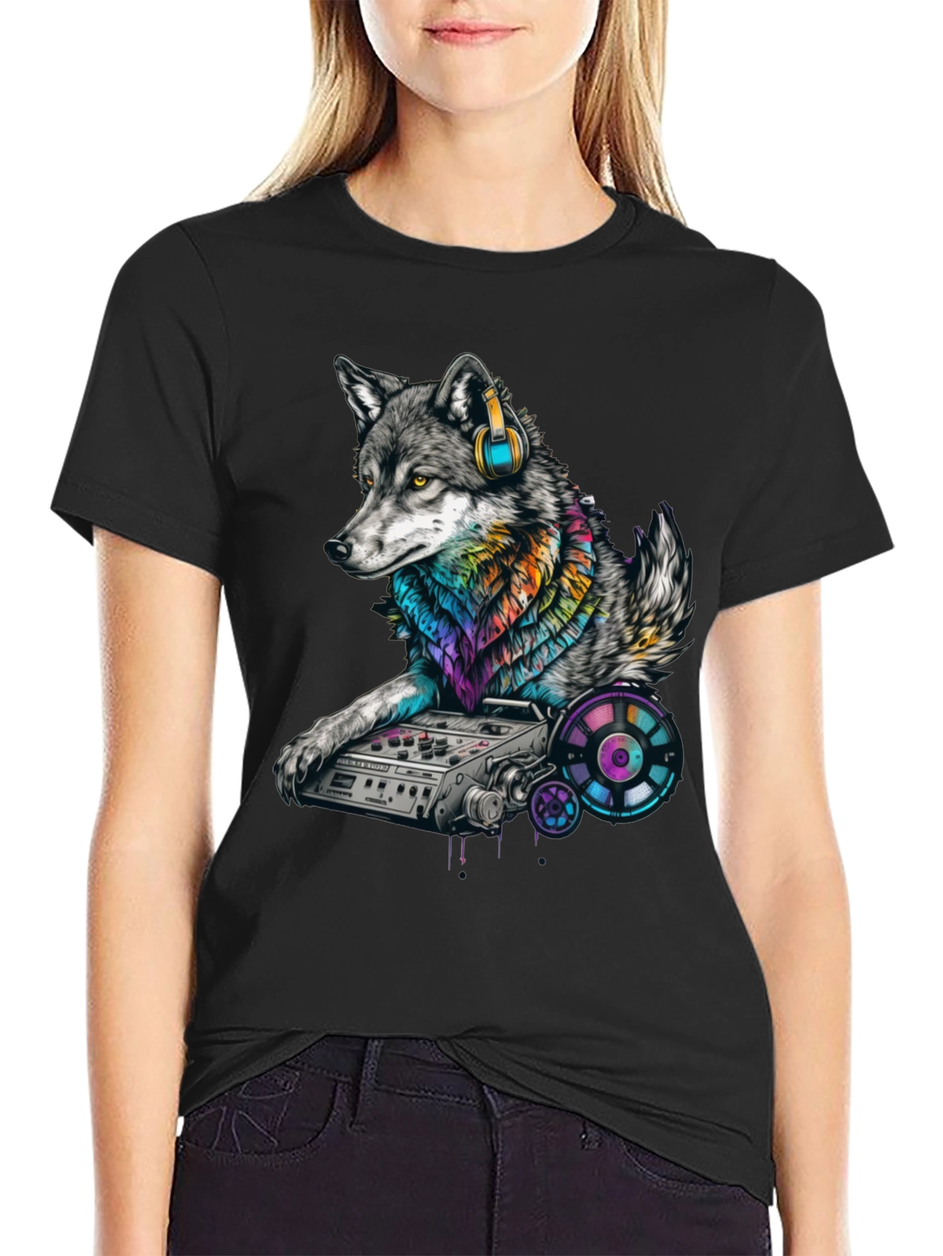 DJ Wolf Graphic T-Shirt - Unique Music Lover Tee