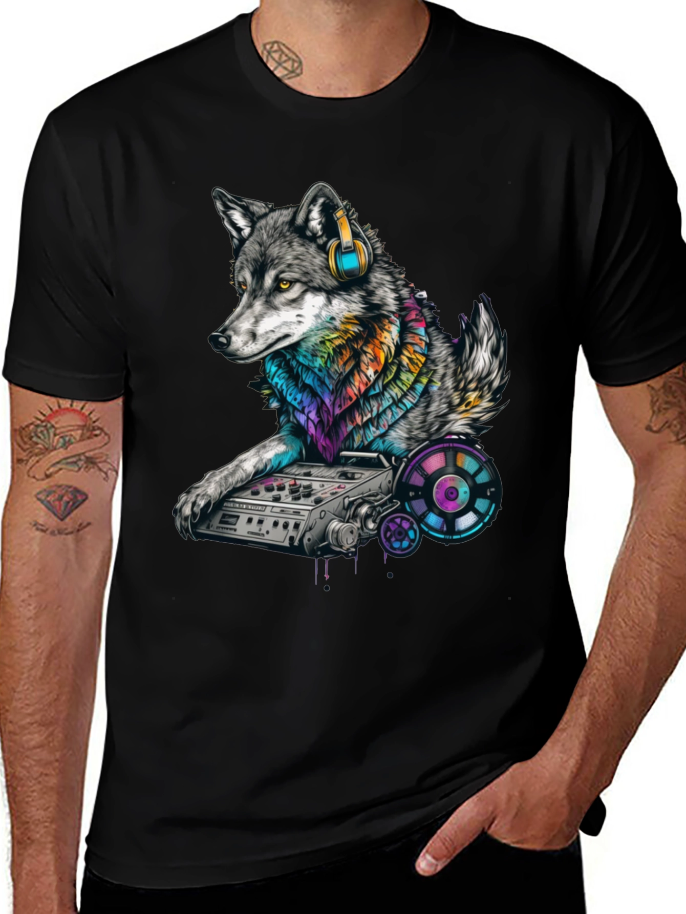 DJ Wolf Graphic T-Shirt - Unique Music Lover Tee