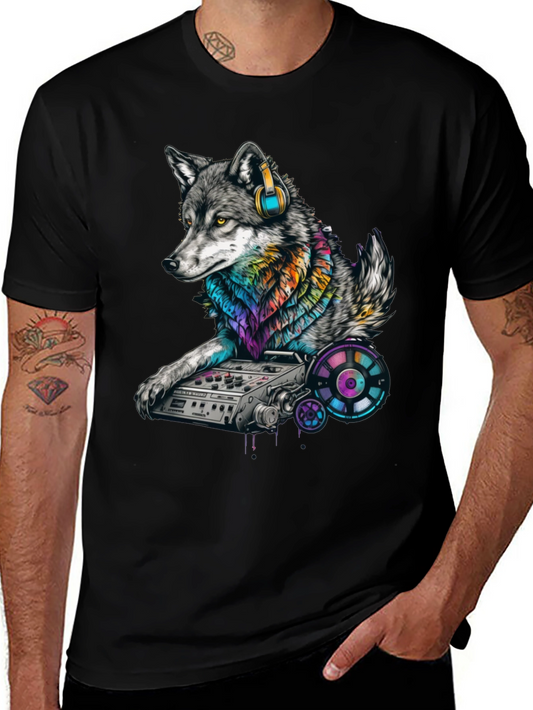 DJ Wolf Graphic T-Shirt - Unique Music Lover Tee