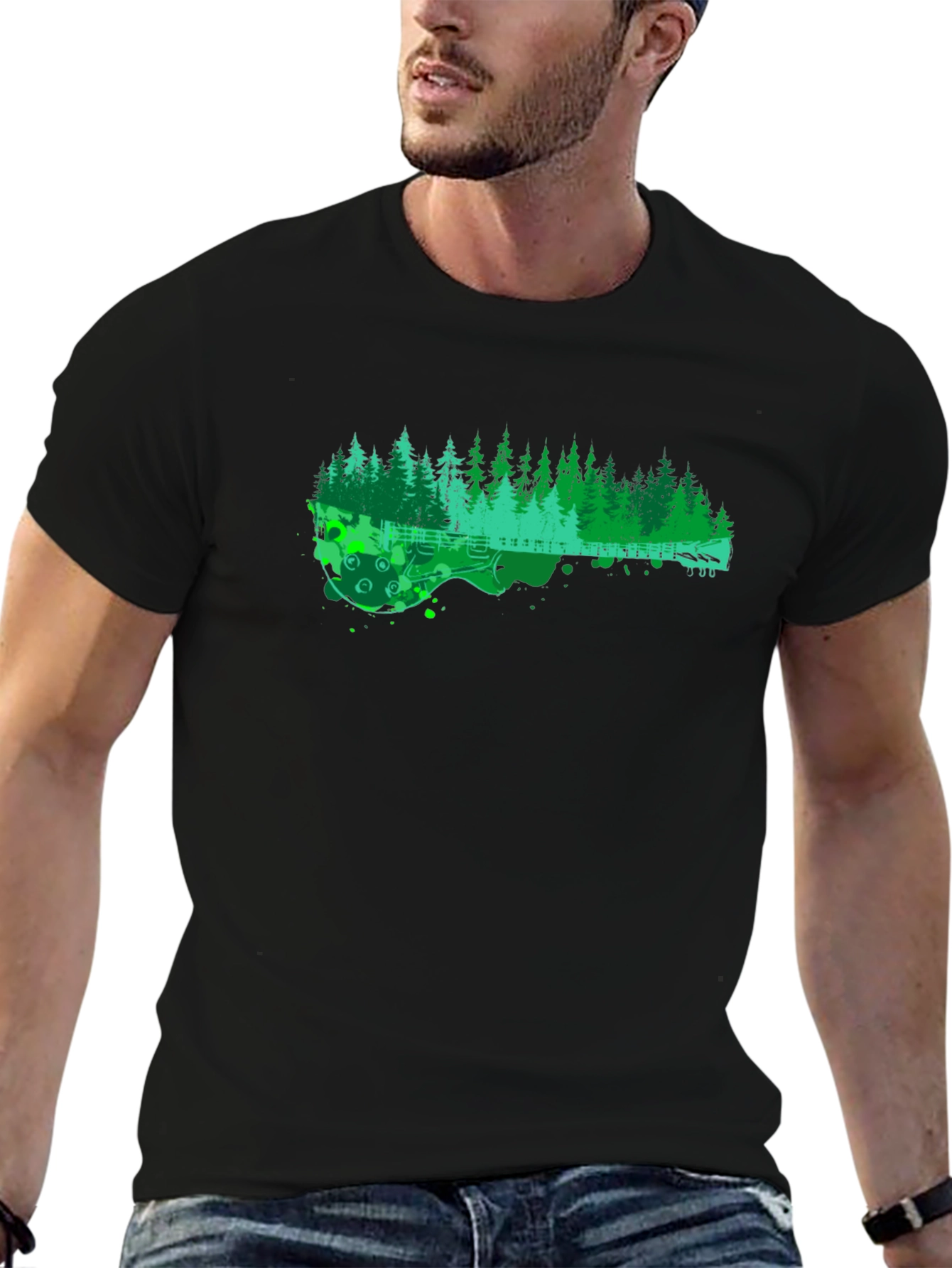 Nature Guitar T-Shirt - Black