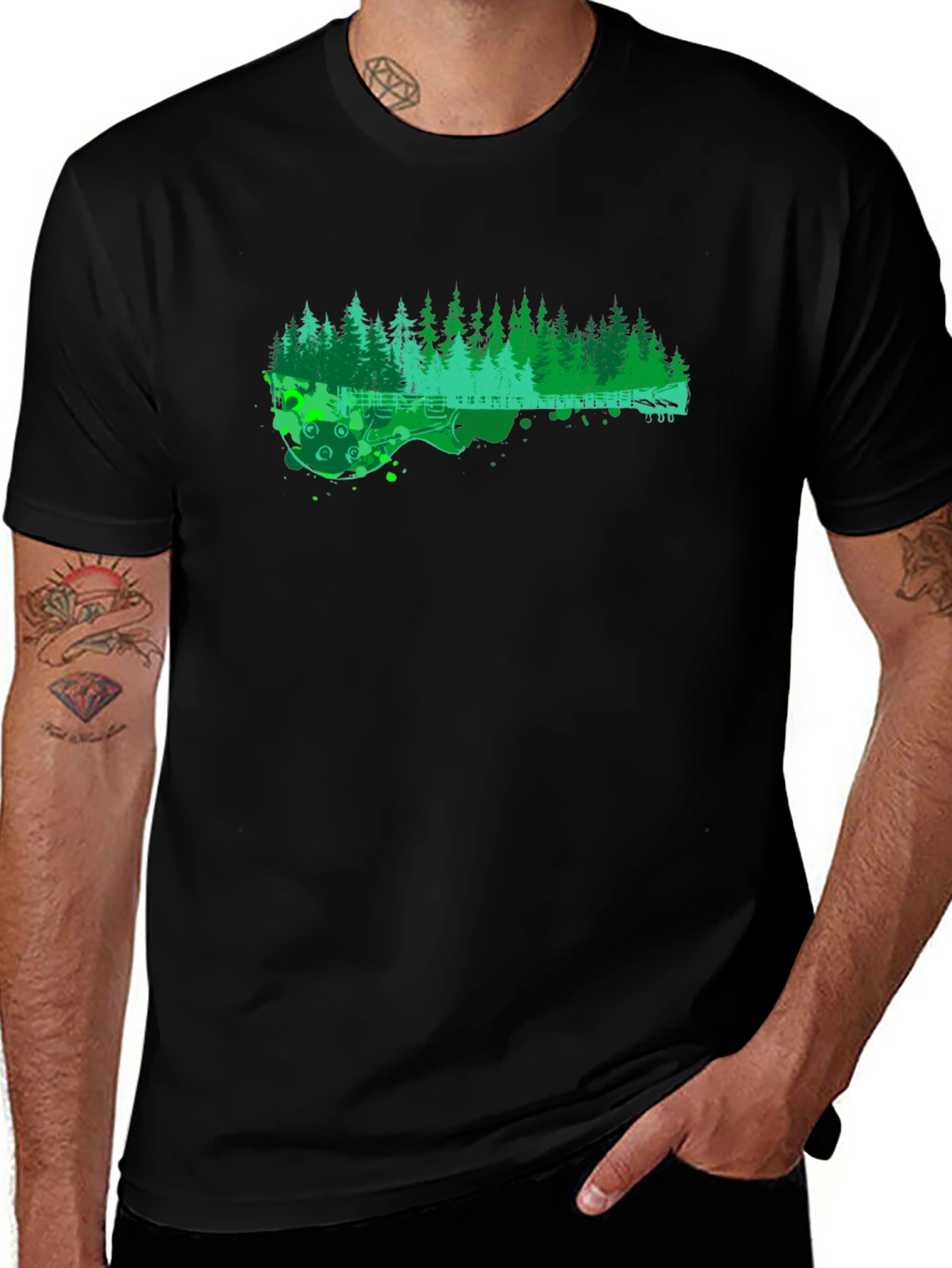 Nature Guitar T-Shirt - Black