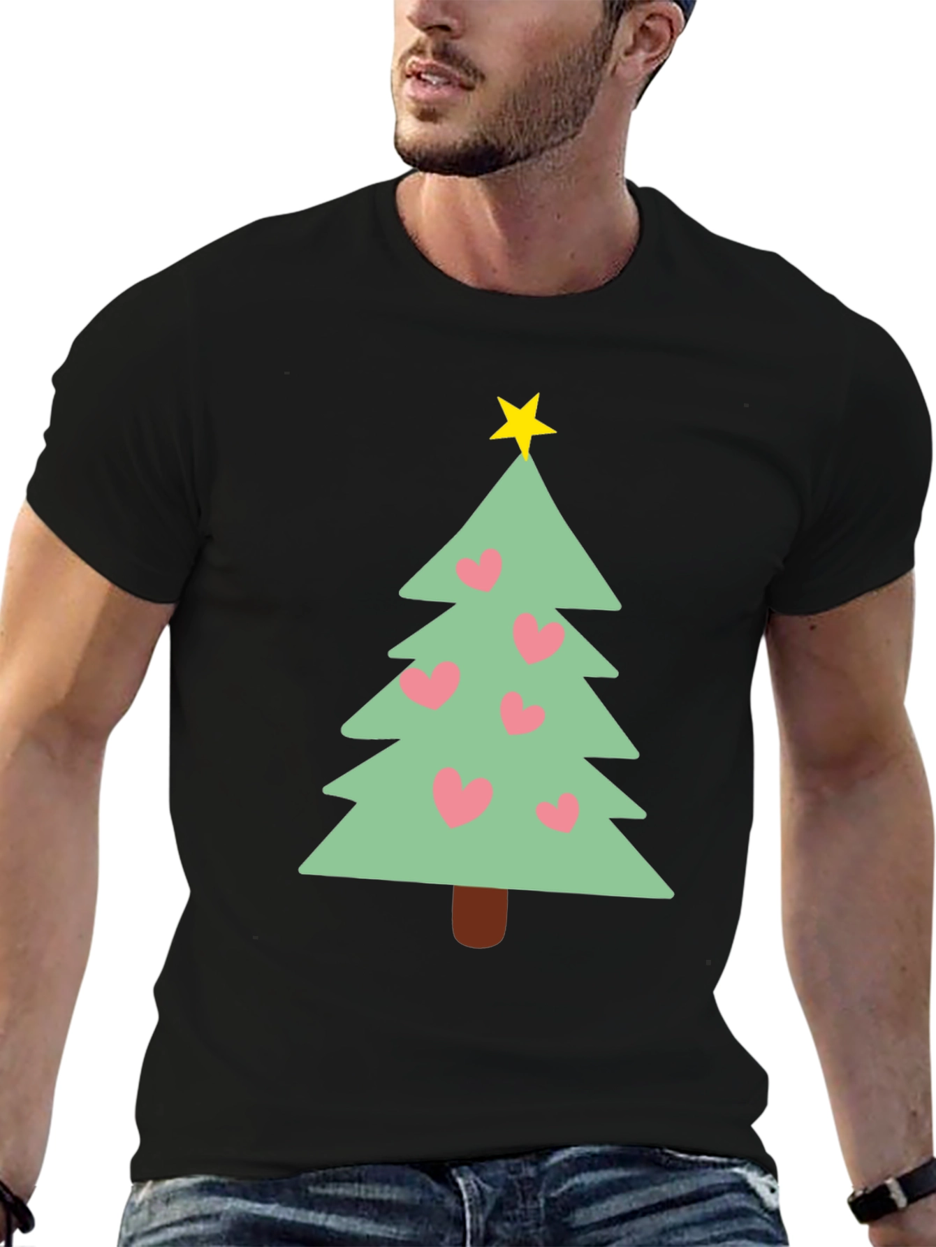 Festive Christmas Tree Heart T-Shirt