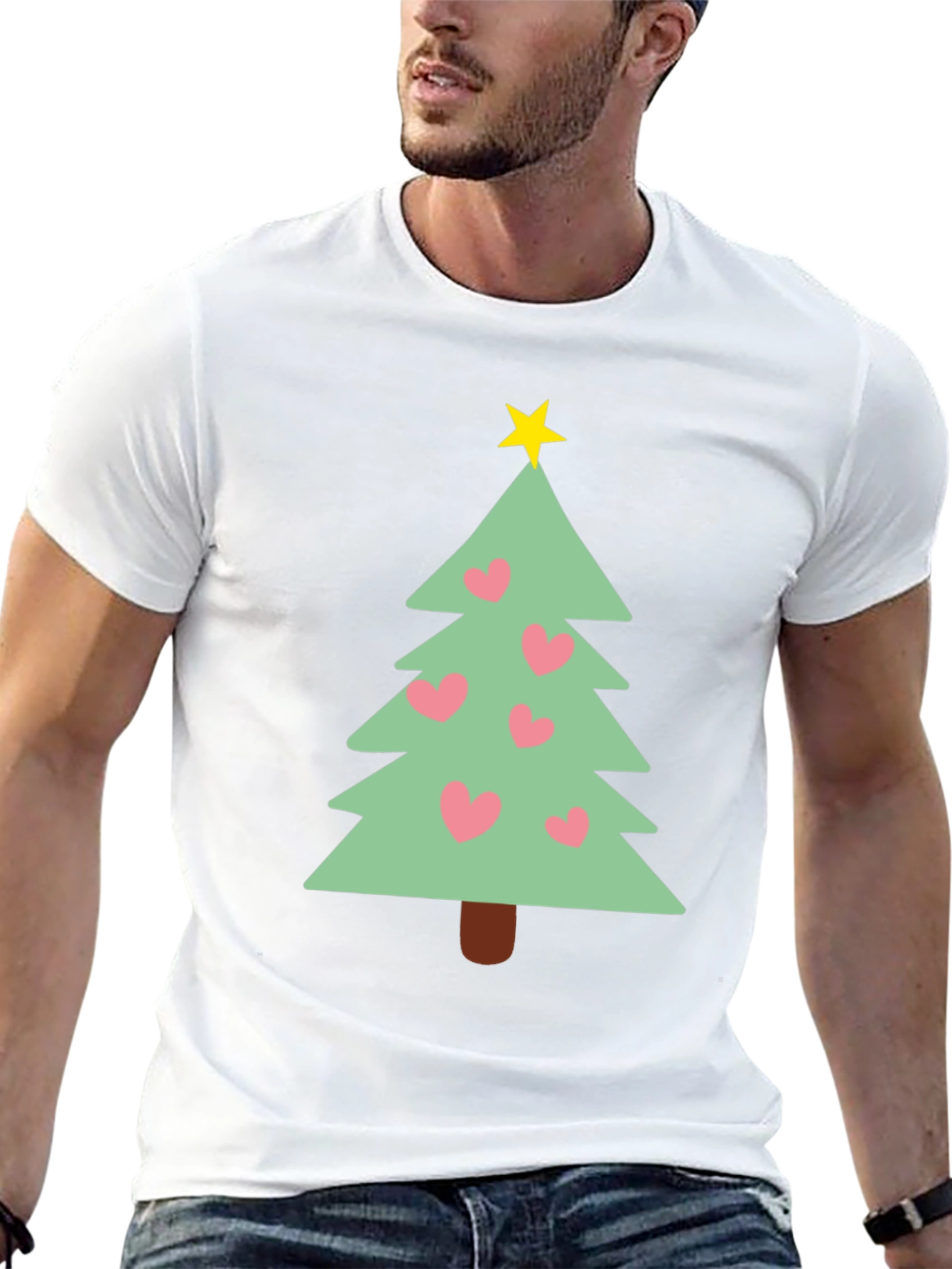 Festive Christmas Tree Heart T-Shirt