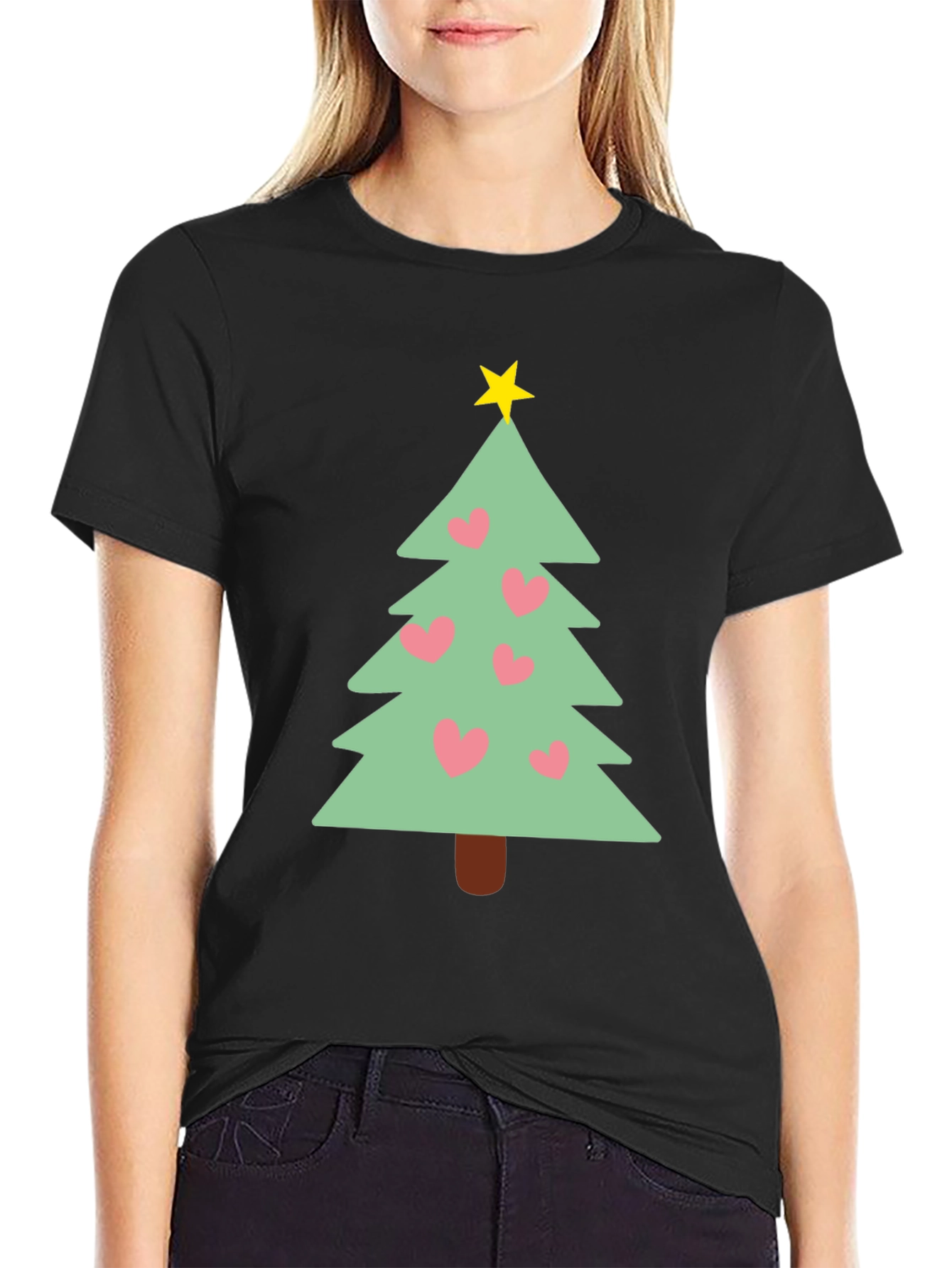 Festive Christmas Tree Heart T-Shirt