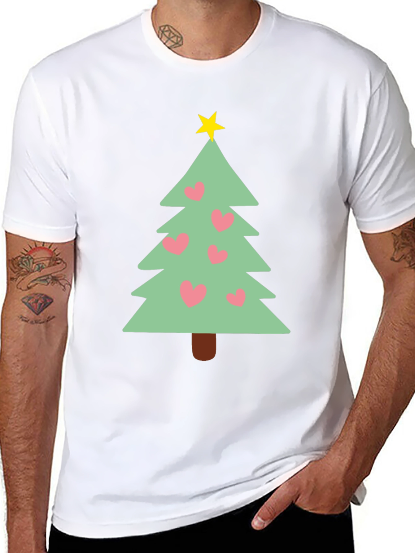 Festive Christmas Tree Heart T-Shirt
