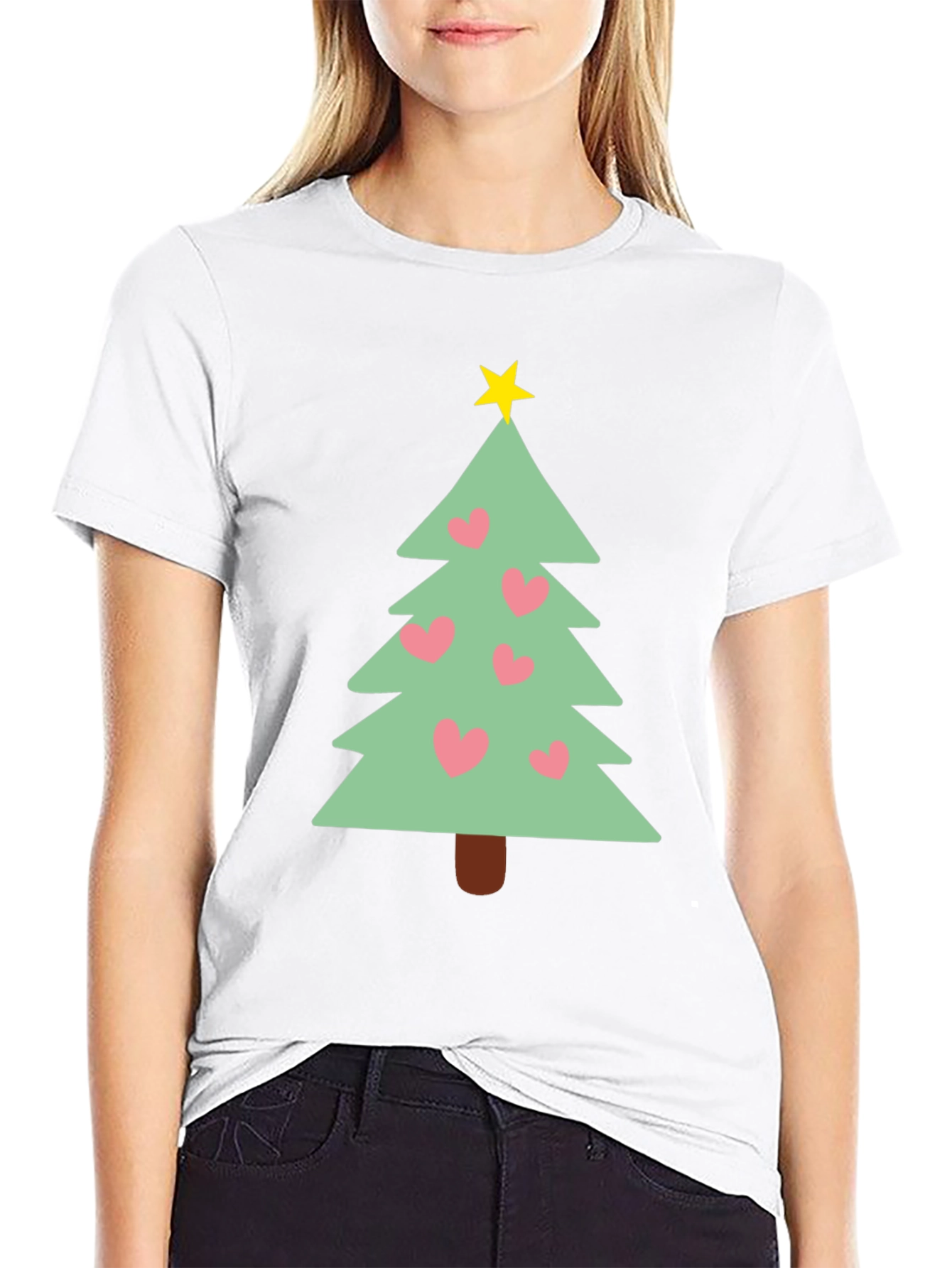 Festive Christmas Tree Heart T-Shirt