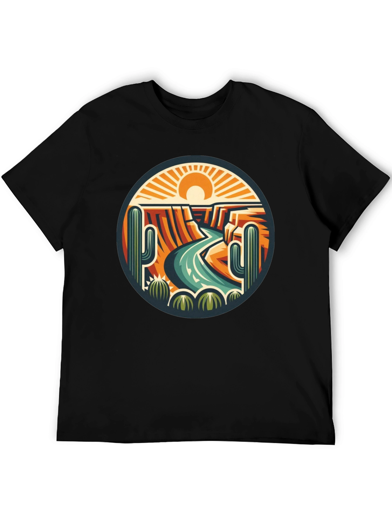Desert Landscape Graphic Tee - Black