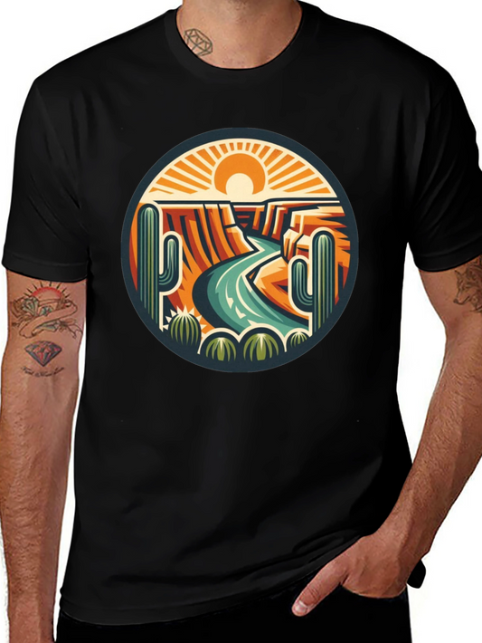 Desert Landscape Graphic Tee - Black