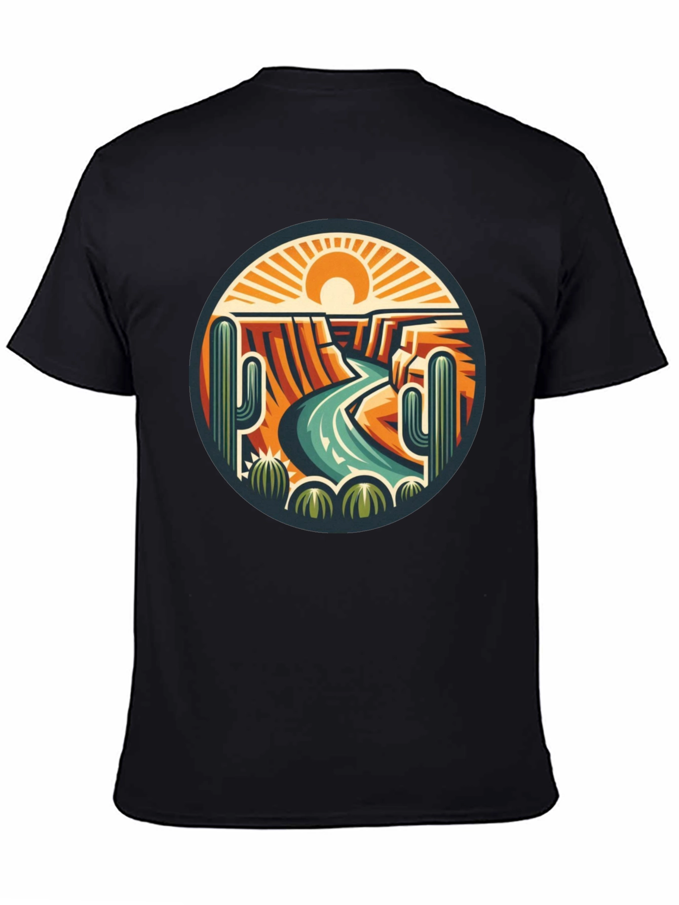 Desert Landscape Graphic Tee - Black