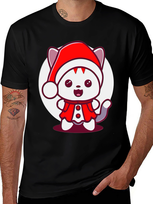 Festive Cat T-Shirt - Holiday Cheer