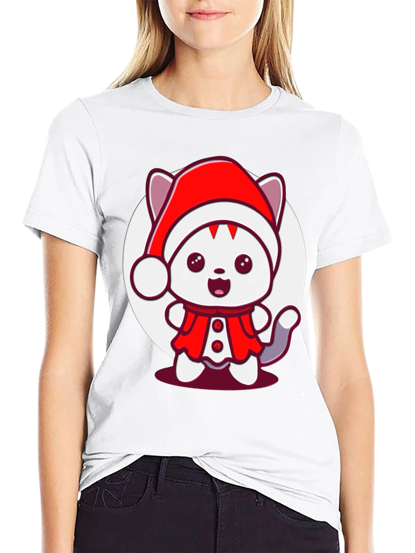 Festive Cat T-Shirt - Holiday Cheer