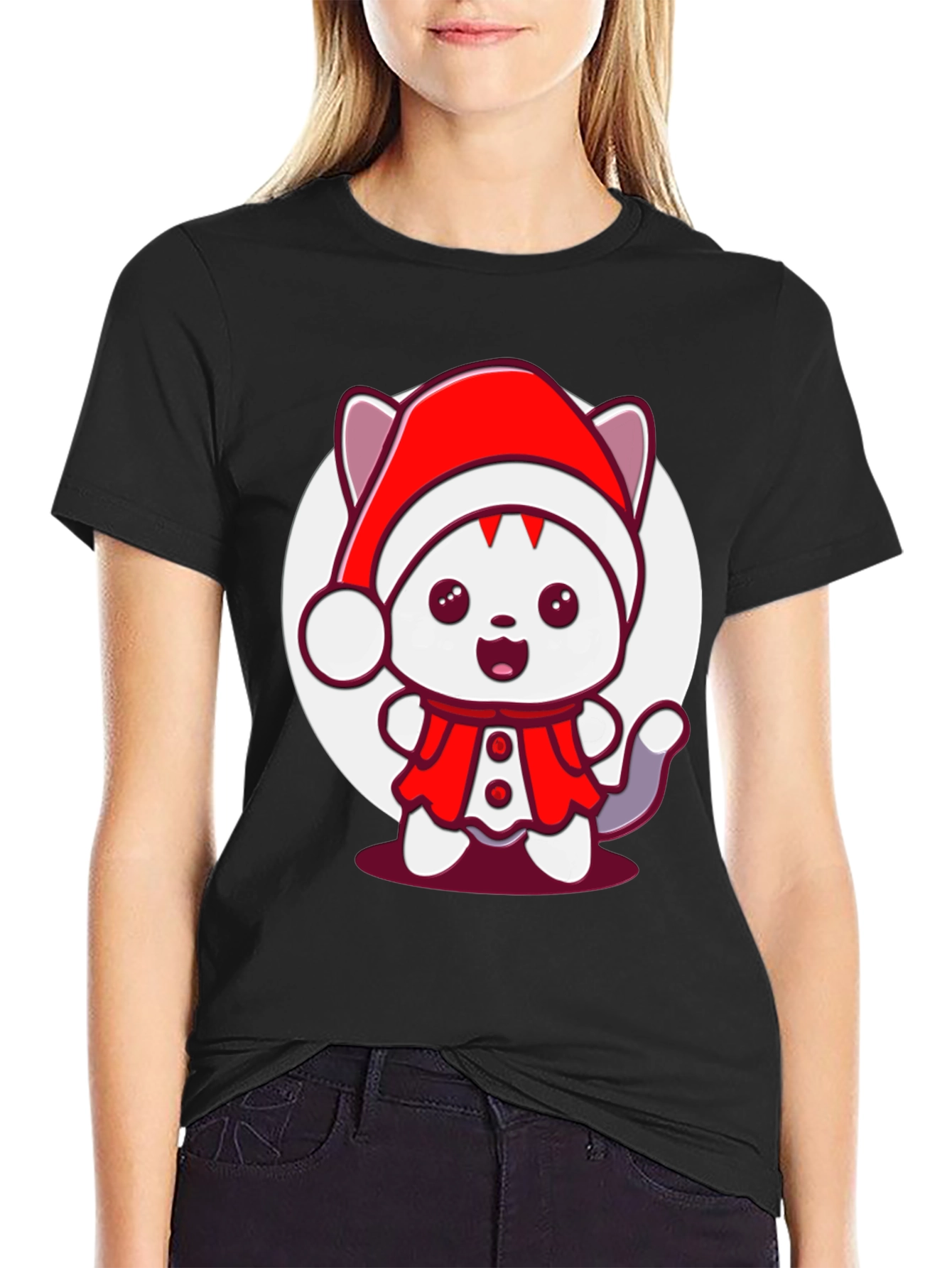 Festive Cat T-Shirt - Holiday Cheer