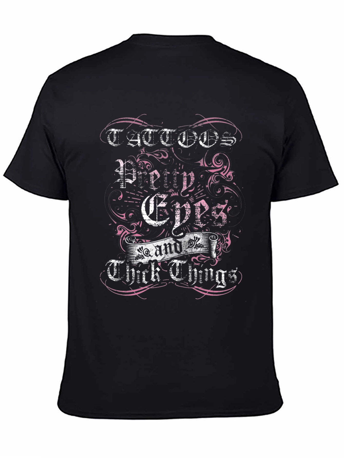Tattoos Pretty Eyes & Thick Things Black Graphic Tee