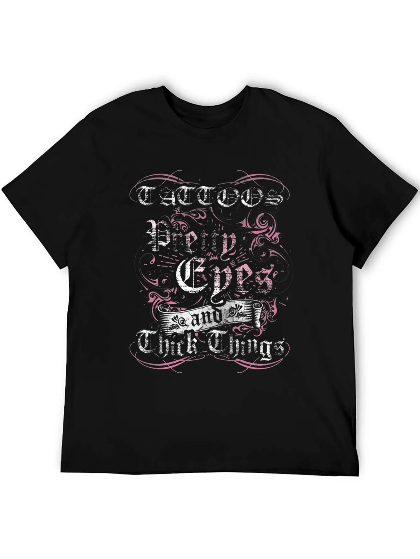Tattoos Pretty Eyes & Thick Things Black Graphic Tee