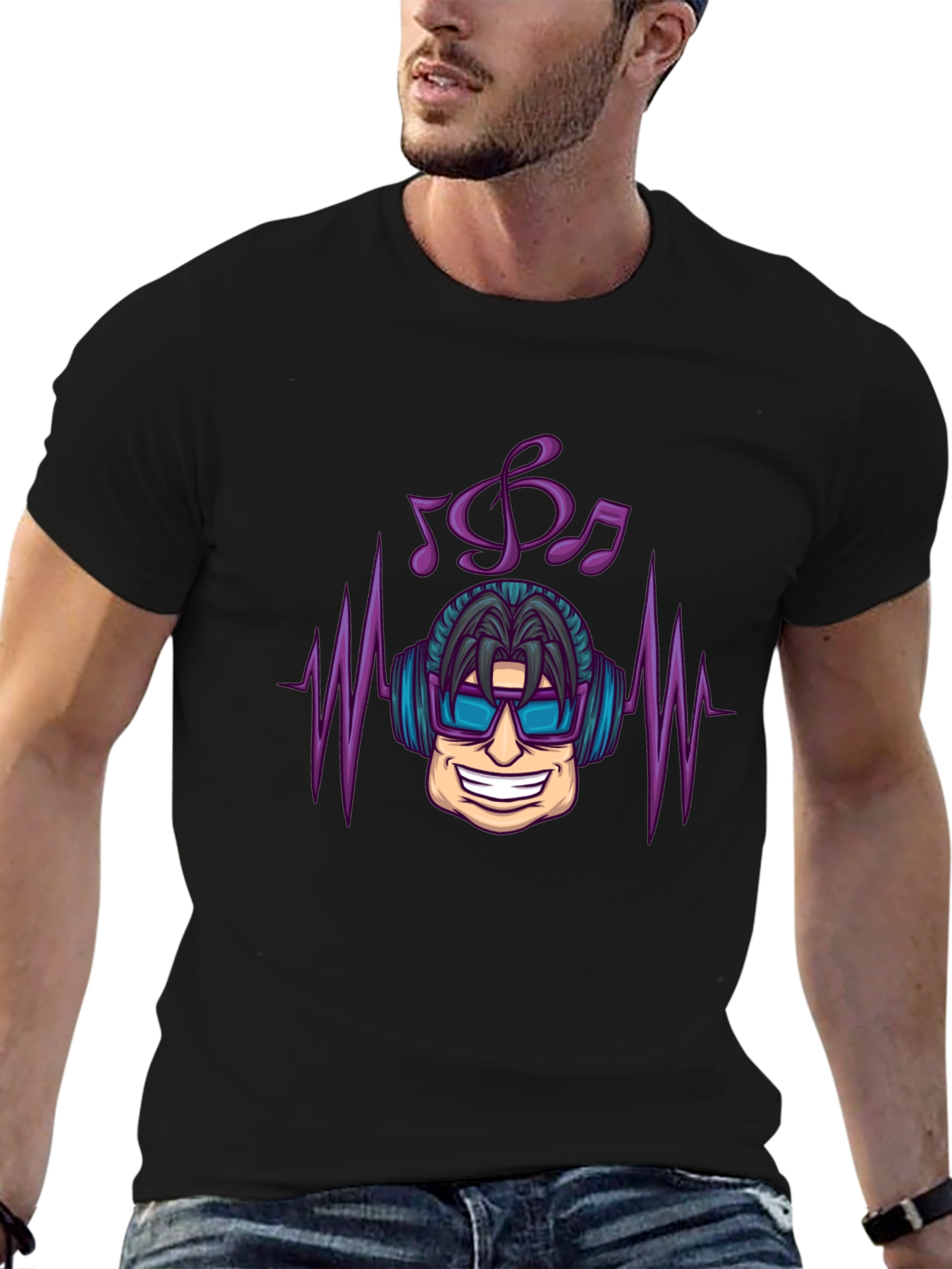 Cool DJ Graphic Black T-Shirt