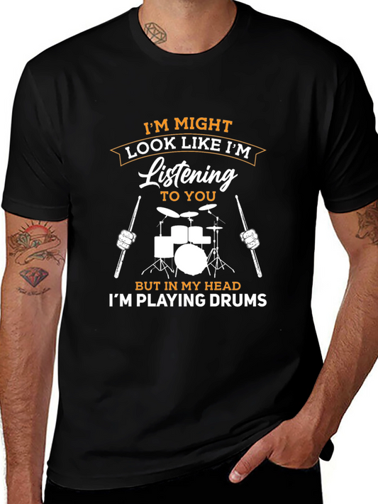 Drummer T-Shirt: Listening Drum Set Design