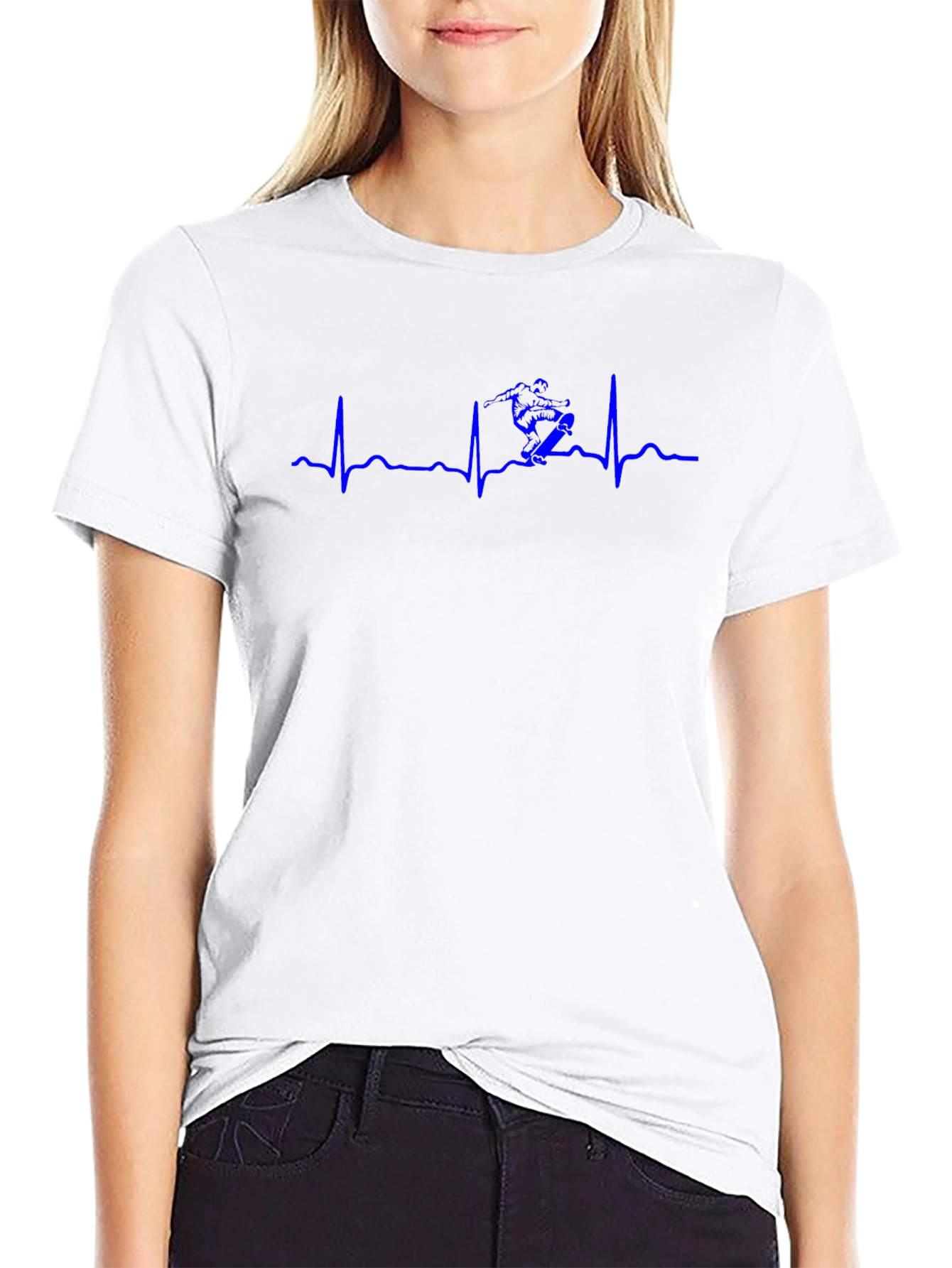 Ski Heartbeat T-Shirt - Black Cotton Tee